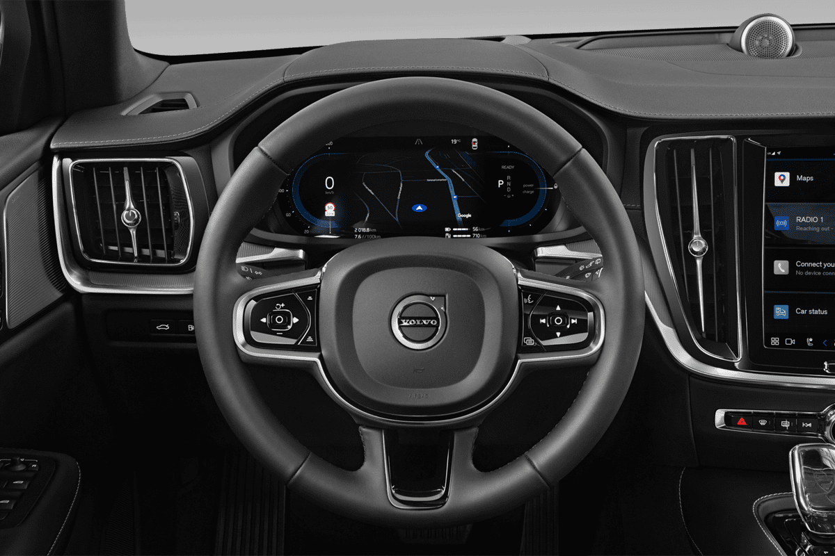 Lenkrad eines Volvo V60 Plug-in-Hybrid (KI-generiert)