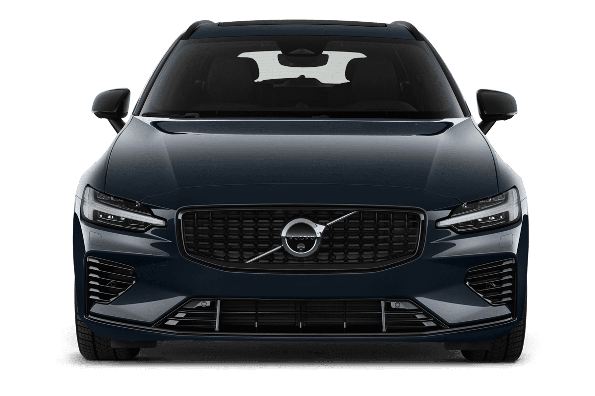 Frontansicht eines Volvo V60 Plug-in-Hybrid Plus Business Edition, freigestellt