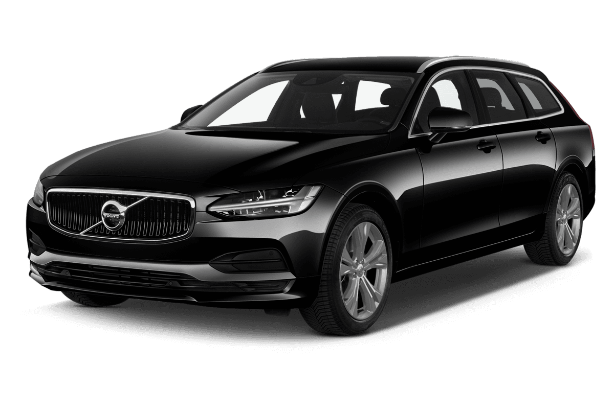 Schräge Frontansicht eines Volvo V90, freigestellt