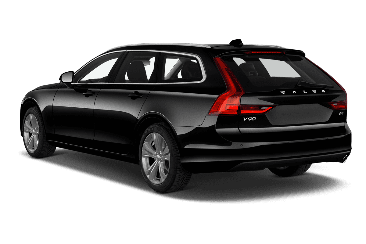 Schräge Heckansicht eines Volvo V90, freigestellt