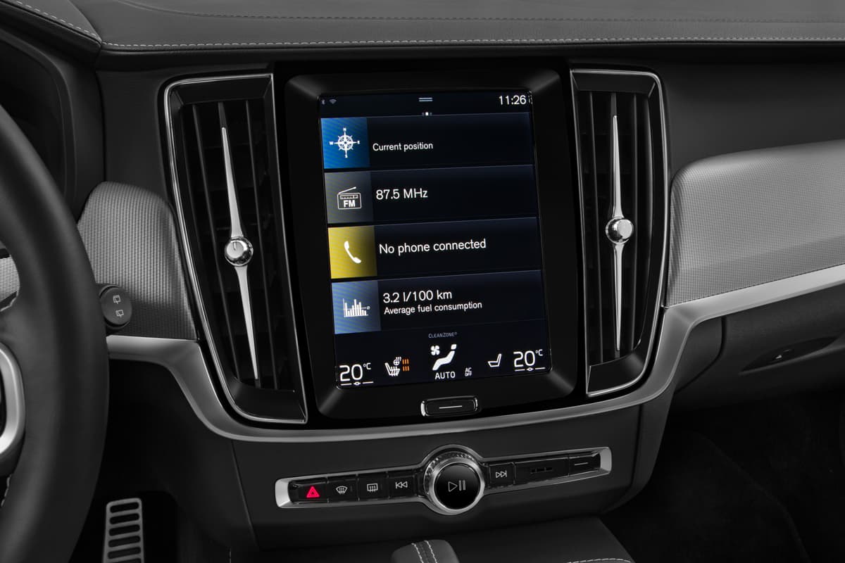 Mittelkonsole eines Volvo V90 Plug-in-Hybrid