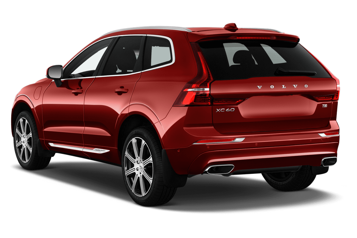 Schräge Heckansicht eines Volvo XC60 Polestar Engineered, freigestellt