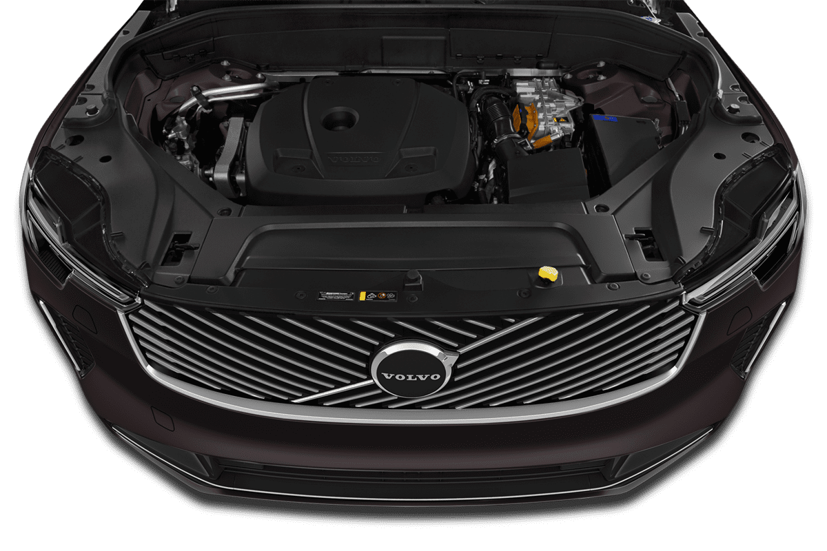 Motorraum eines Volvo XC90 Plug-in-Hybrid 