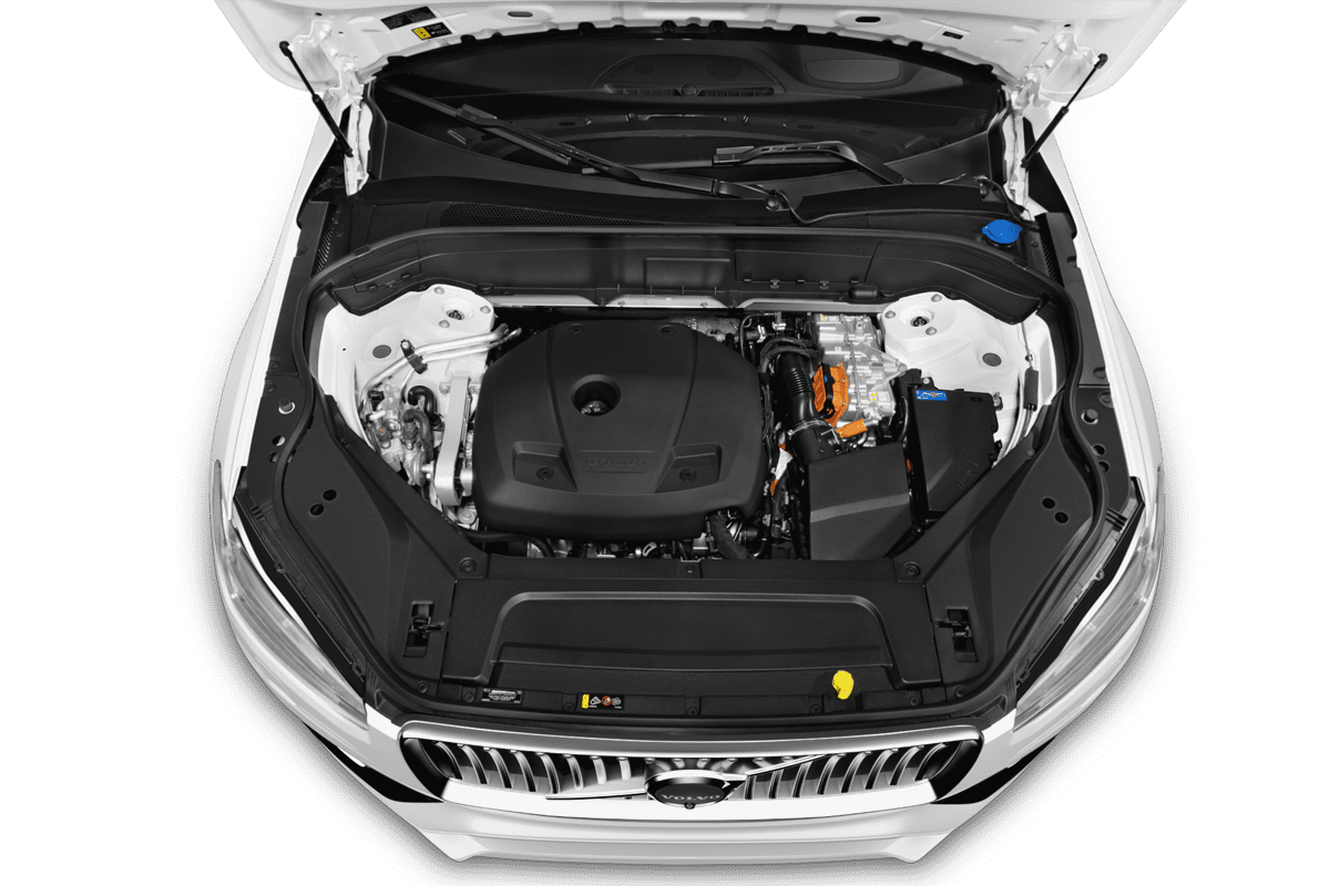 Motorraum eines Volvo XC90 Plug-in-Hybrid 