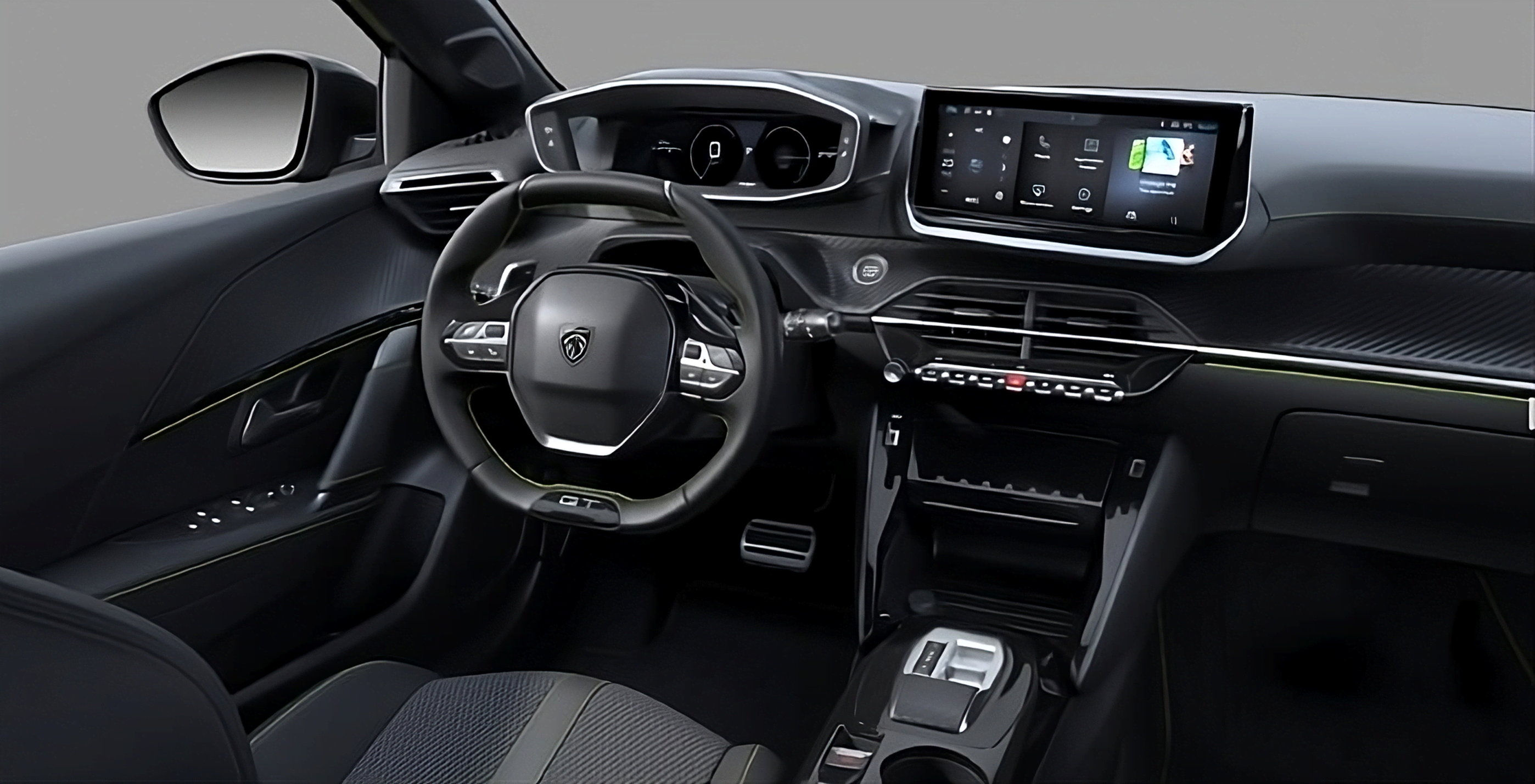 Ansicht des Armaturenbretts eines Peugeot 208