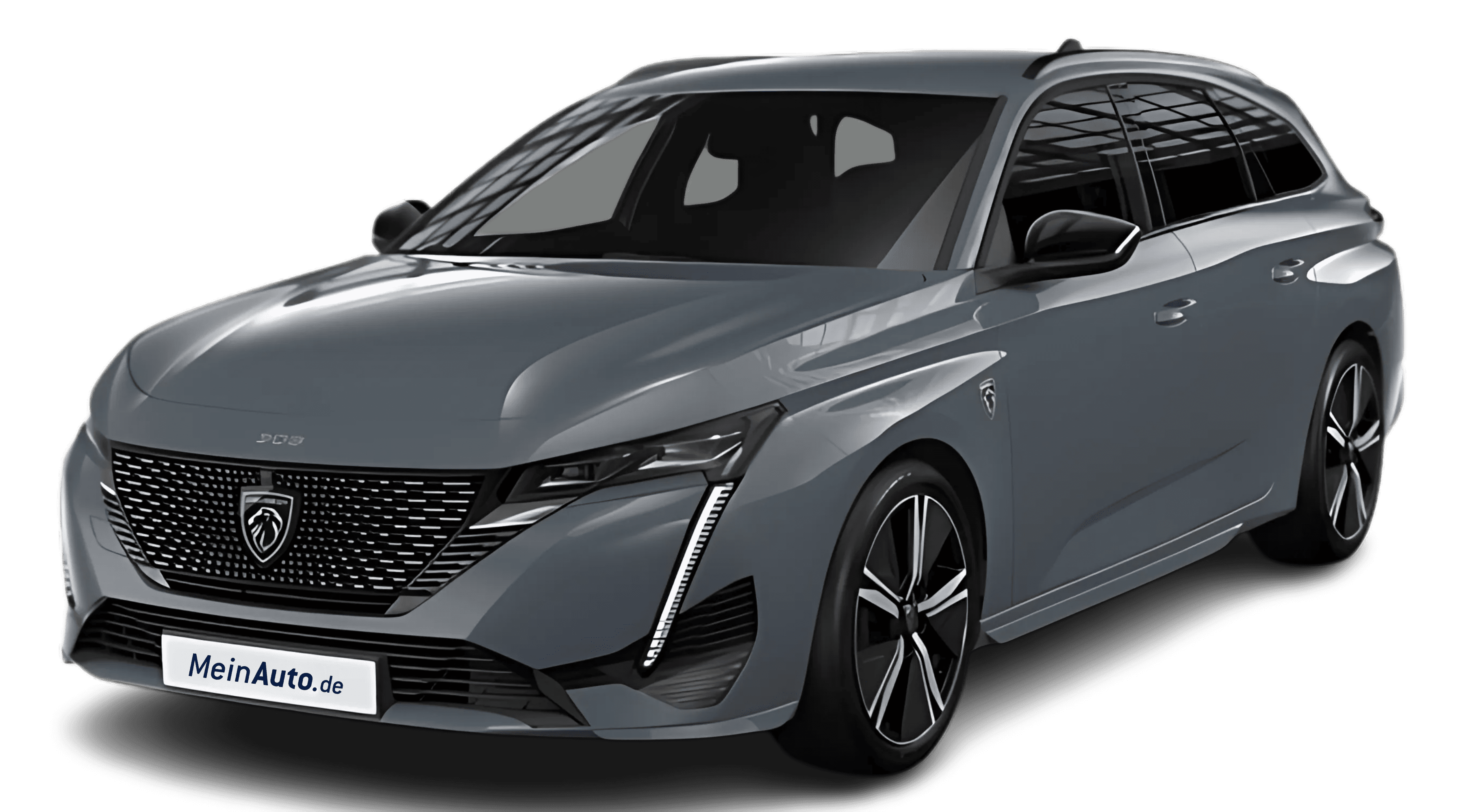 Schräge Frontansicht auf einen Peugeot 308, freigestellt