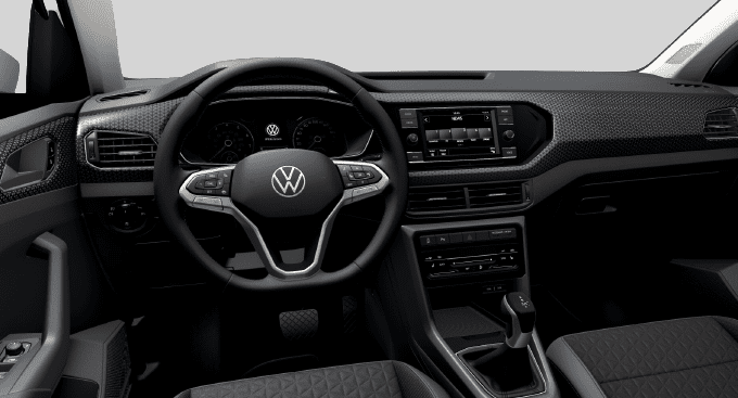 Ansicht des Armaturenbretts eines Volkswagen T-Cross