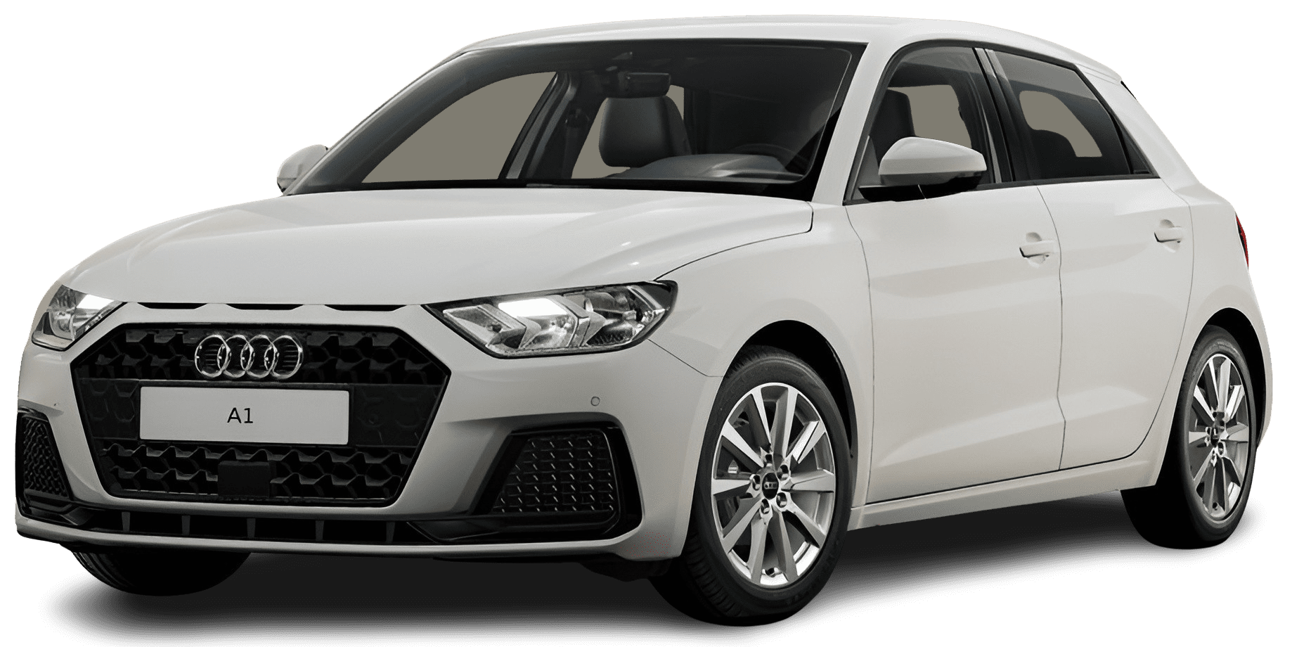 Schräge Frontansicht auf einen Audi A1, freigestellt