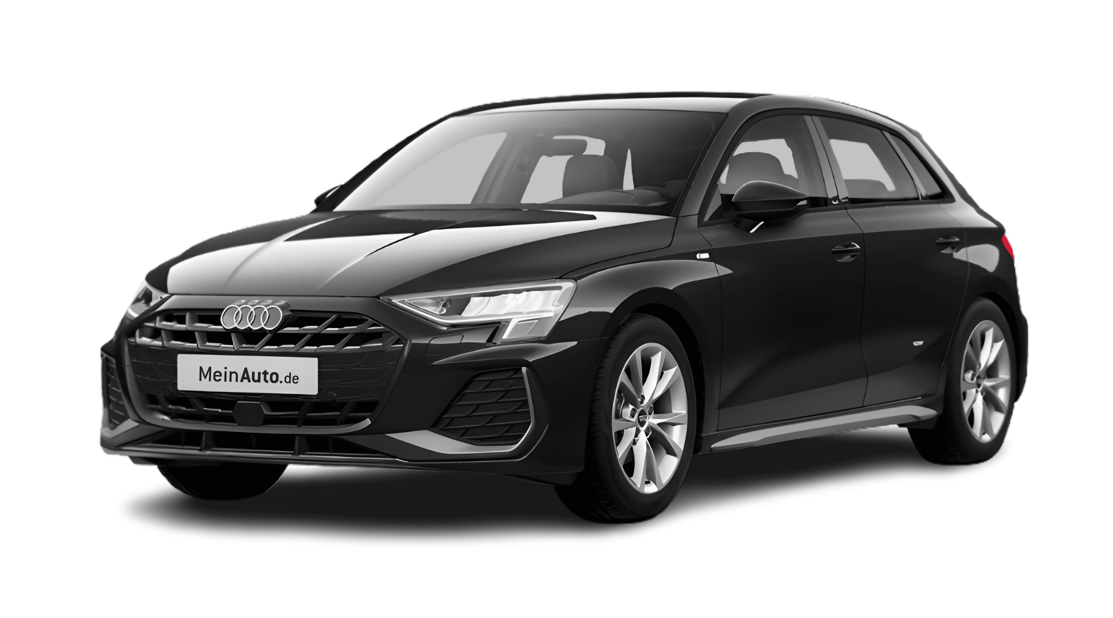 Schräge Frontansicht eines Audi A3, freigestellt