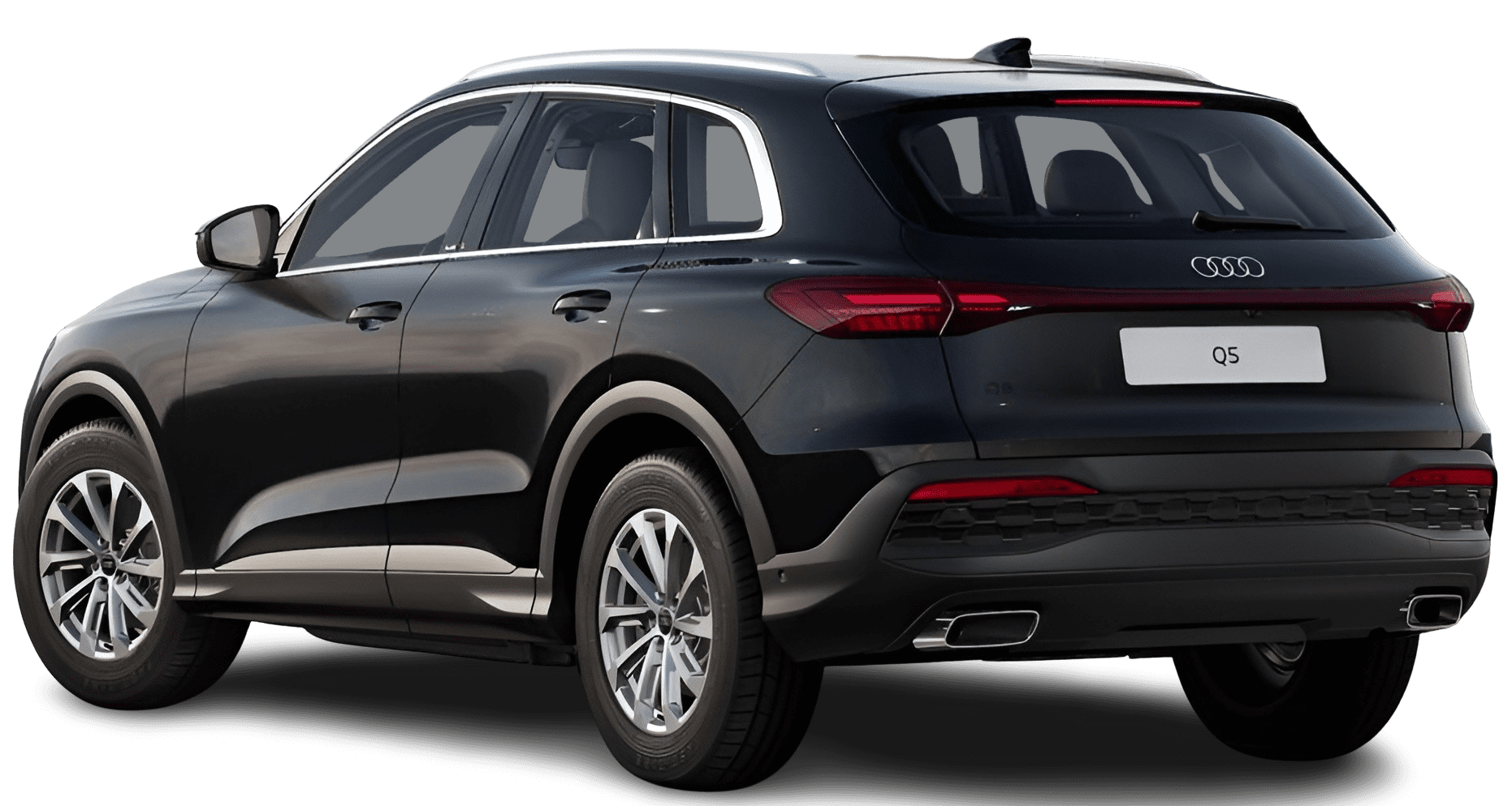 Schräge Heckansicht auf einen Audi Q5, freigestellt