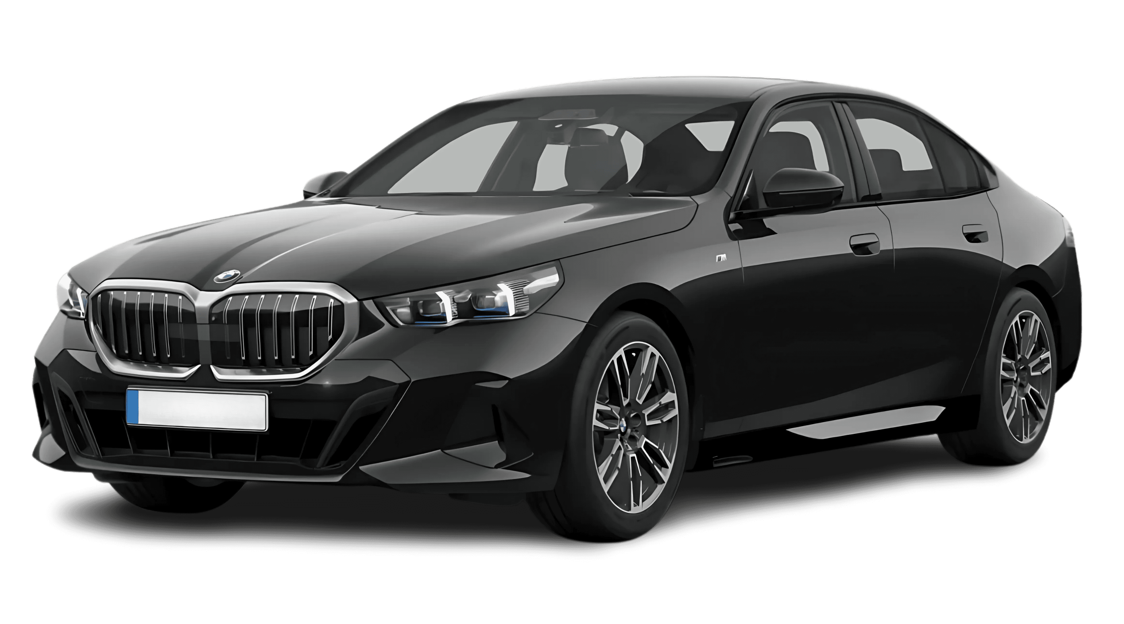 Schräge Frontansicht auf einen BMW 5er-Reihe, freigestellt
