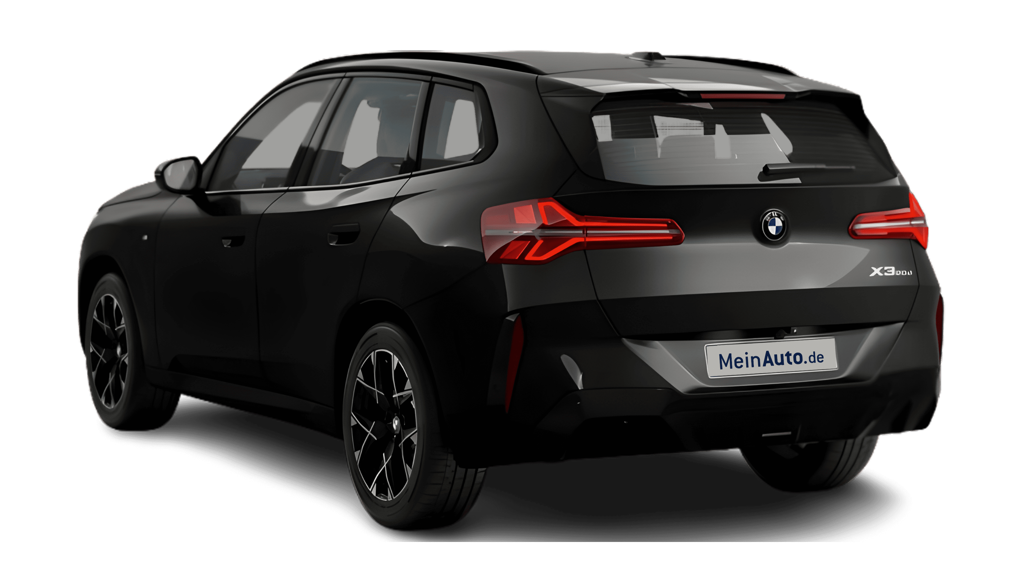 Schräge Heckansicht eines BMW X3, freigestellt