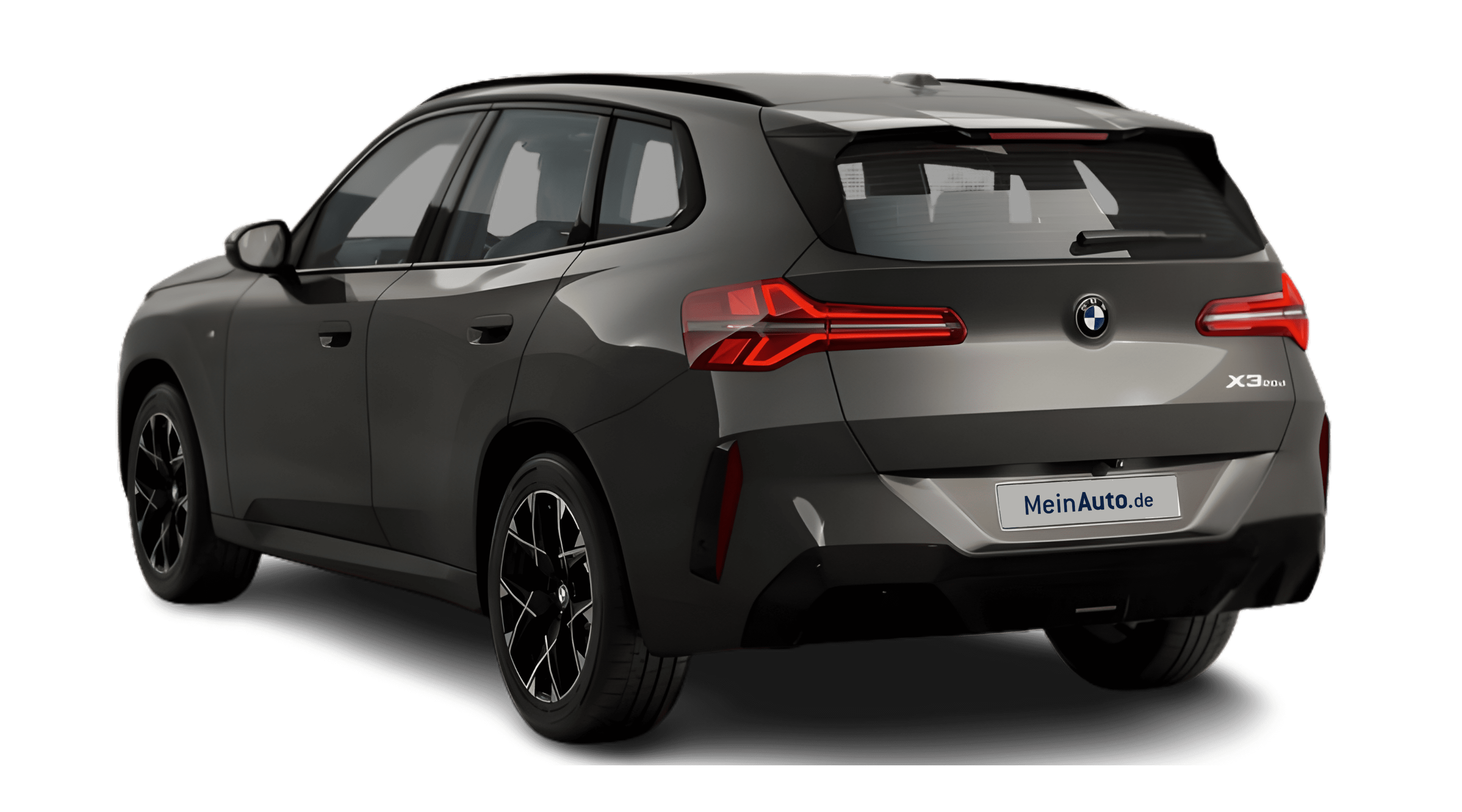 Schräge Heckansicht eines BMW X3, freigestellt