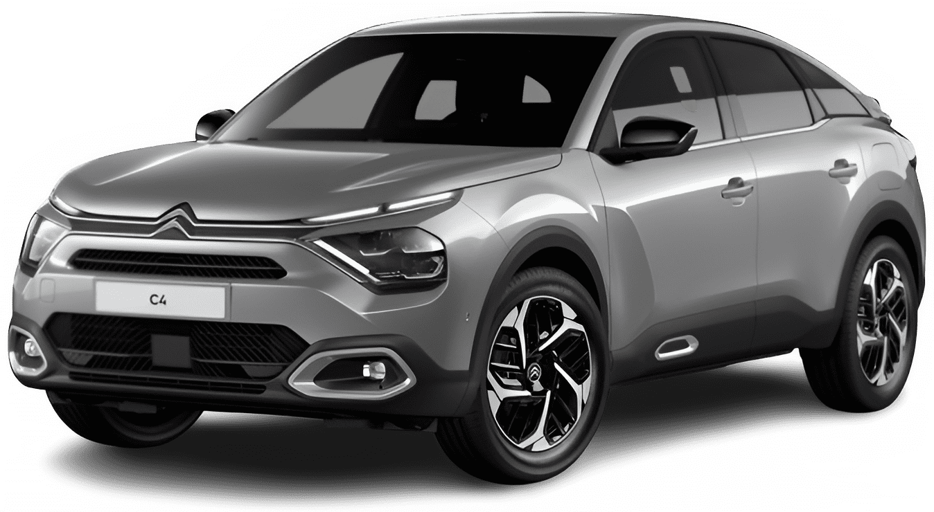 Schräge Frontansicht auf einen Citroen C4, freigestellt