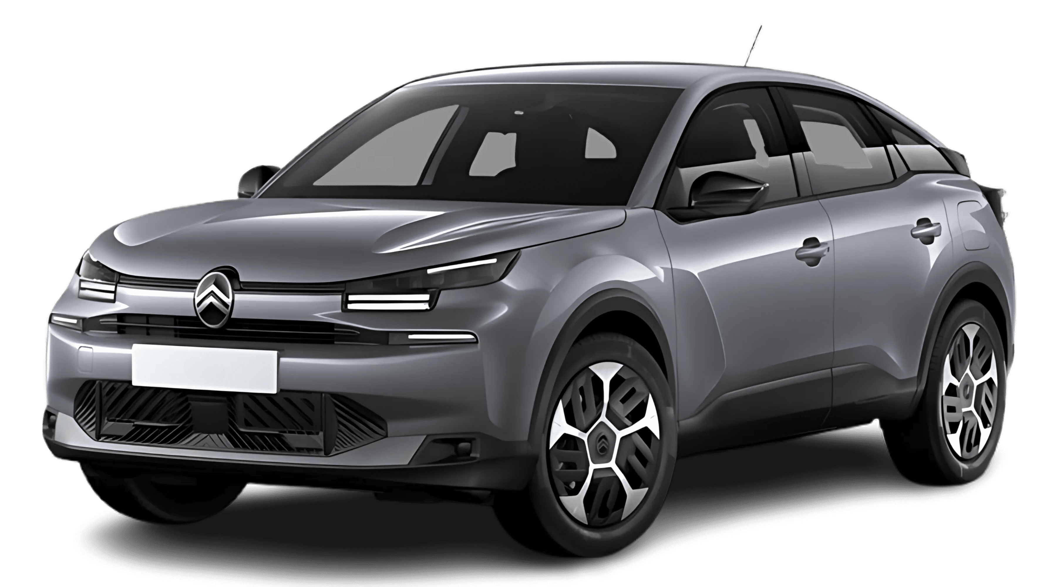 Schräge Frontansicht auf einen Citroën C4, freigestellt