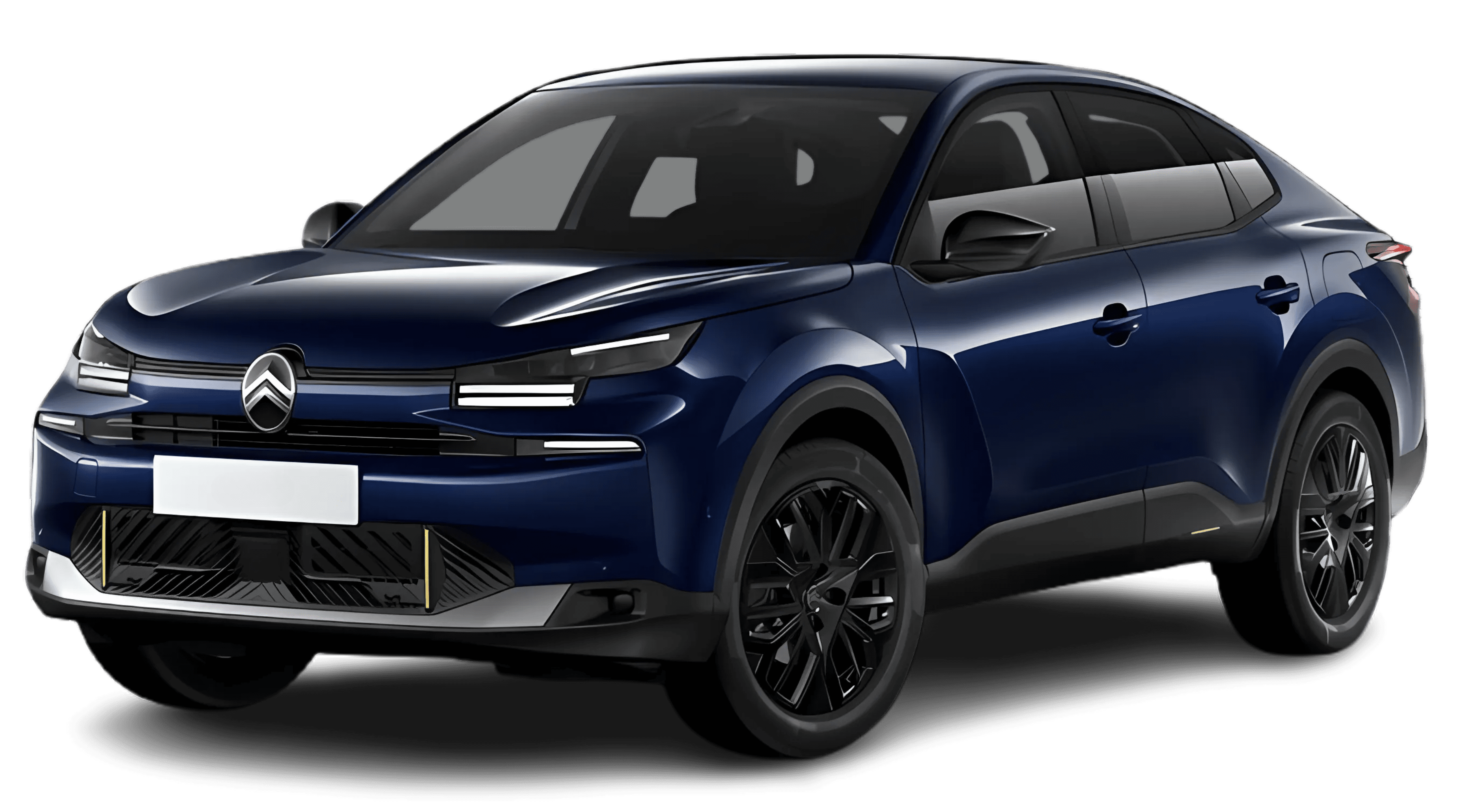 Schräge Frontansicht auf einen Citroën C4 X, freigestellt