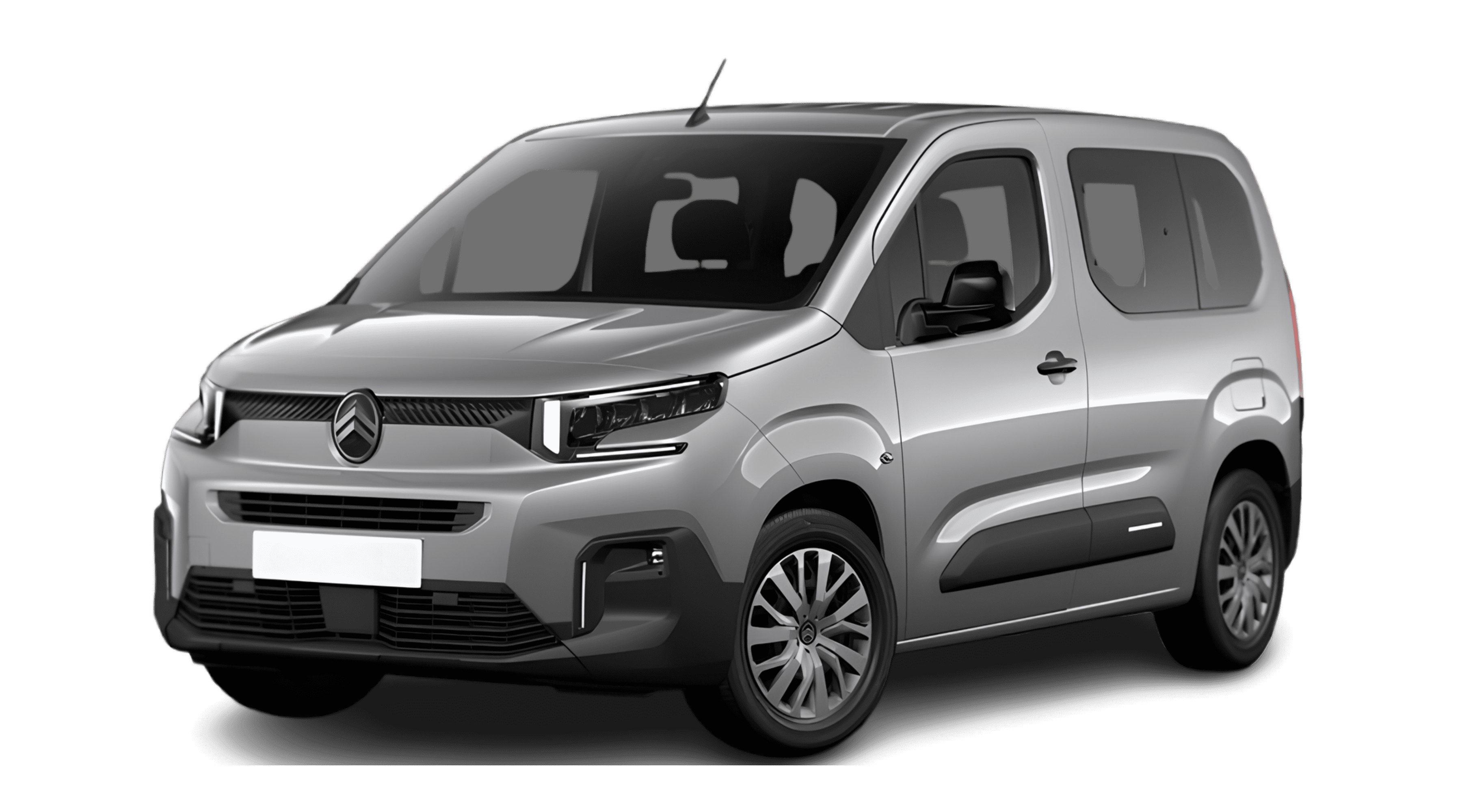 Schräge Frontansicht eines Citroën Berlingo, freigestellt