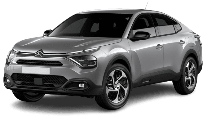 Schräge Frontansicht auf einen Citroën C4 X, freigestellt