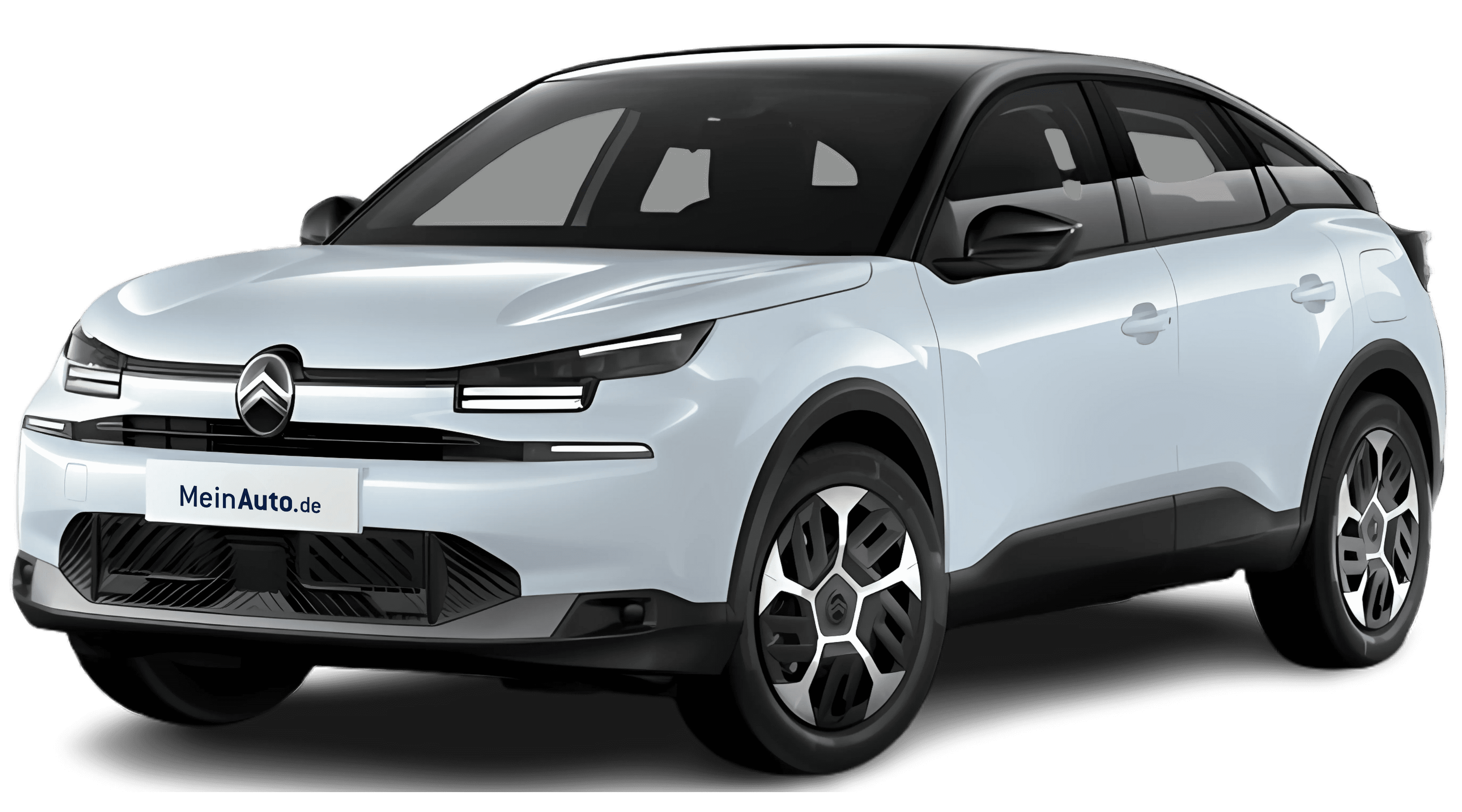 Schräge Frontansicht auf einen Citroën C4, freigestellt