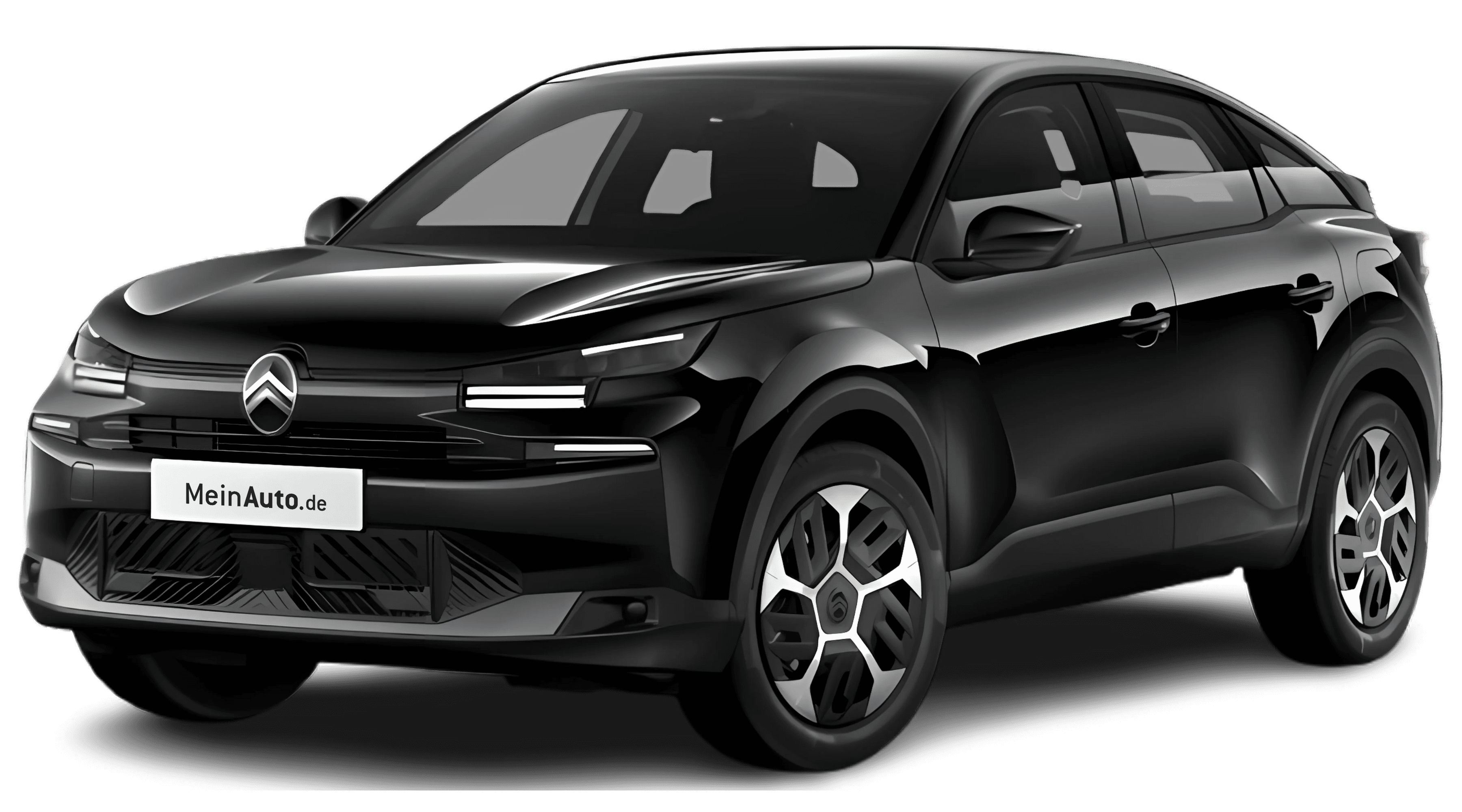 Schräge Frontansicht auf einen Citroën C4, freigestellt