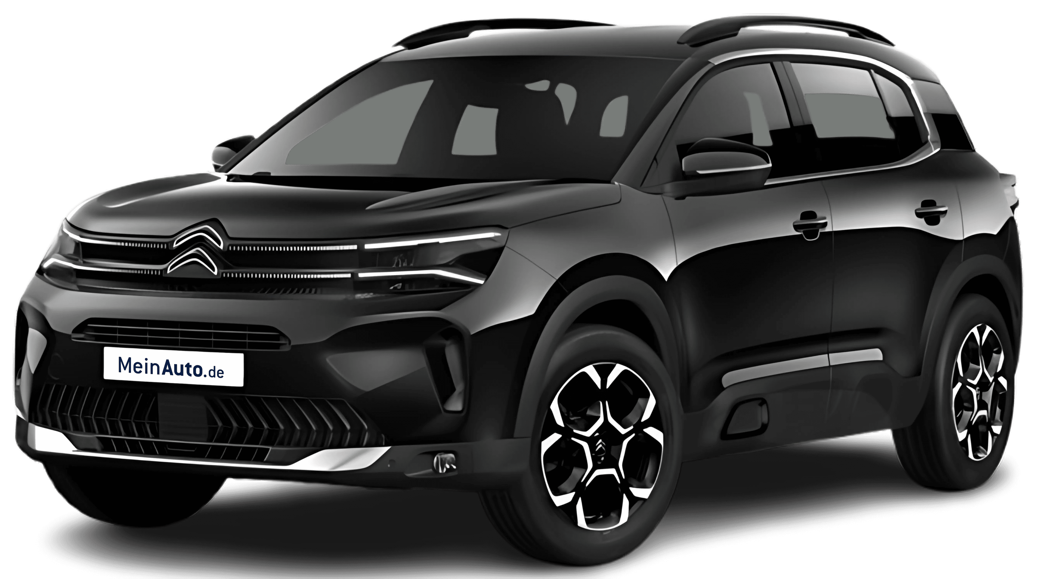 Schräge Frontansicht auf einen Citroën C5 Aircross, freigestellt