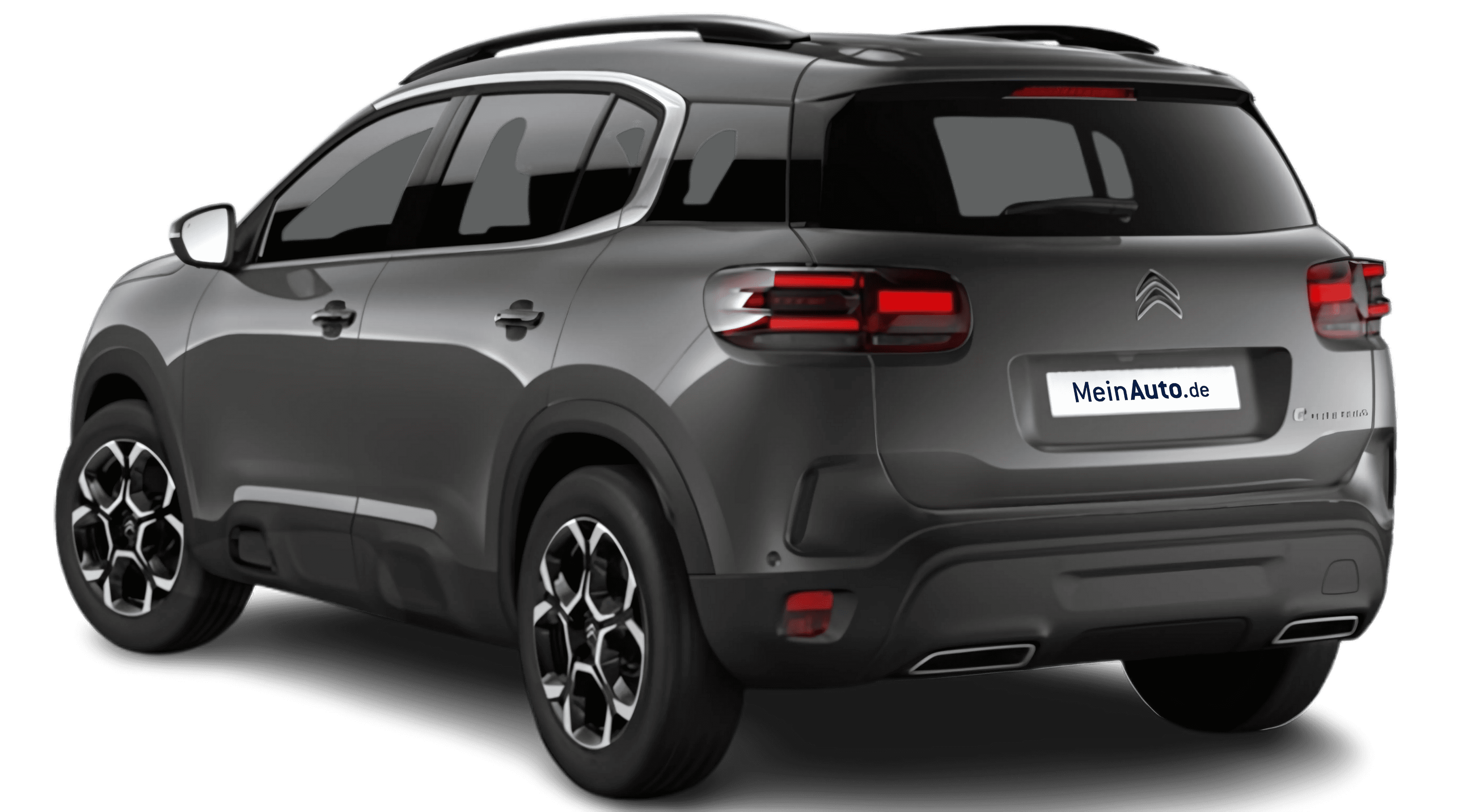 Schräge Heckansicht auf einen Citroën C5 Aircross, freigestellt