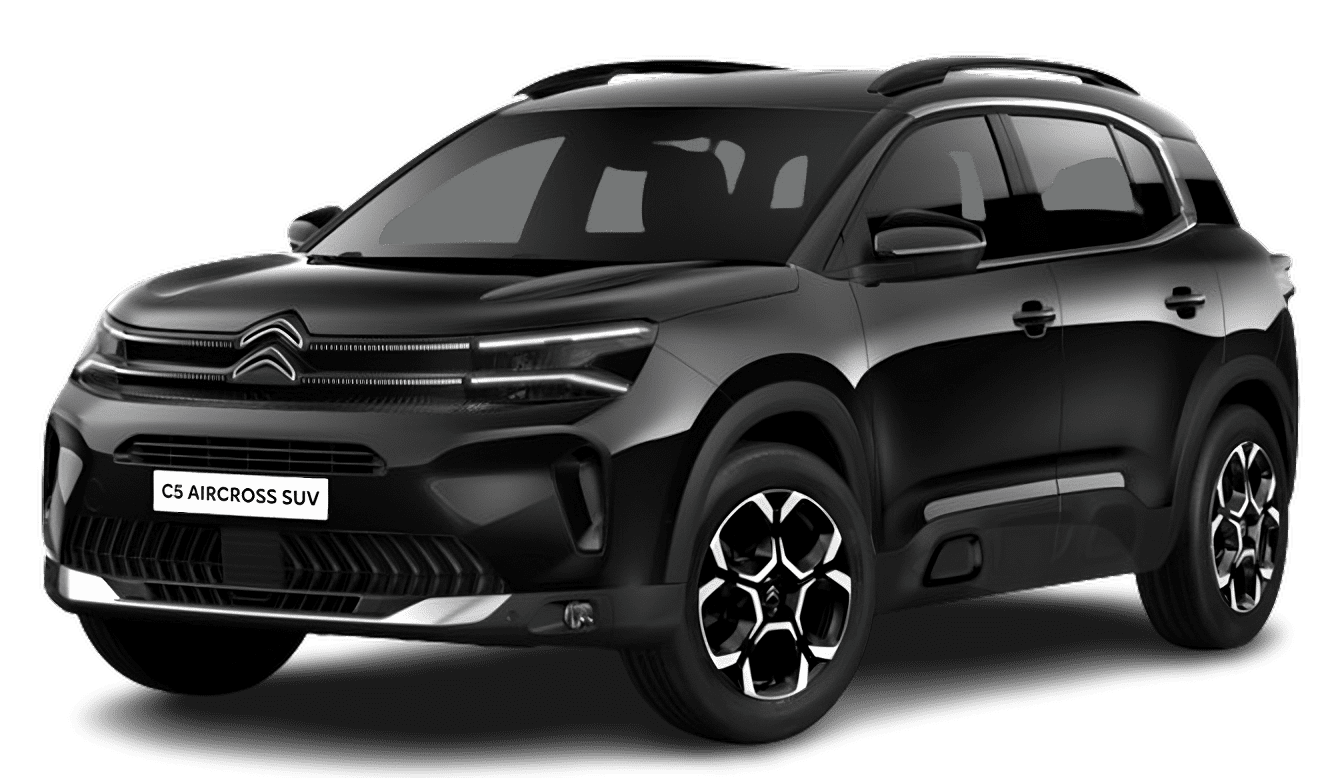 Schräge Frontansicht auf einen Citroen C5 Aircross, freigestellt