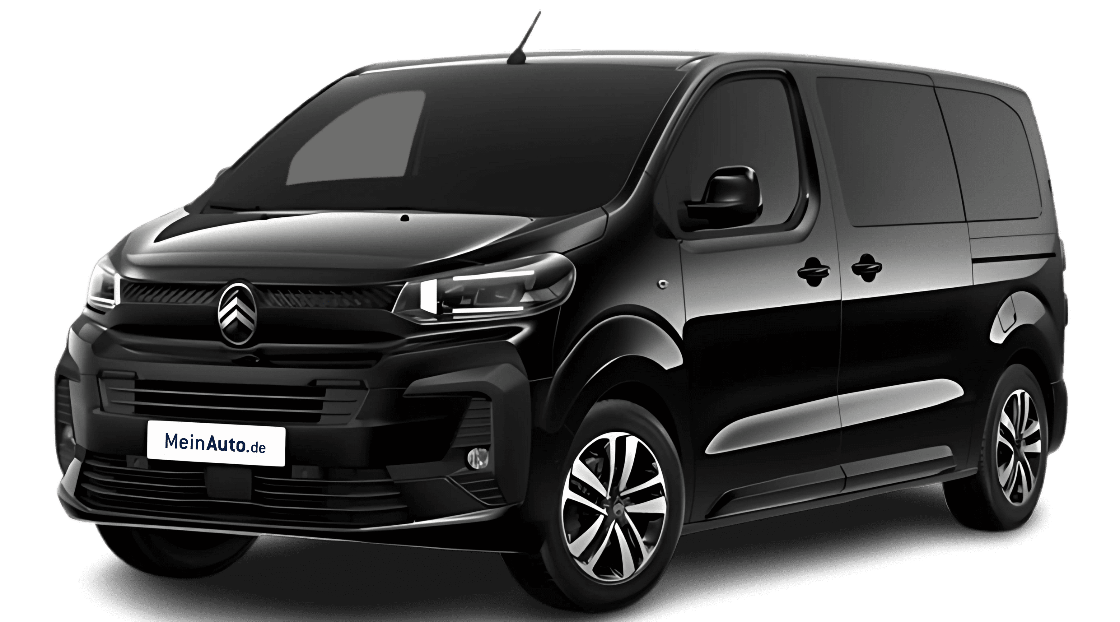 Schräge Frontansicht auf einen Citroën SpaceTourer, freigestellt