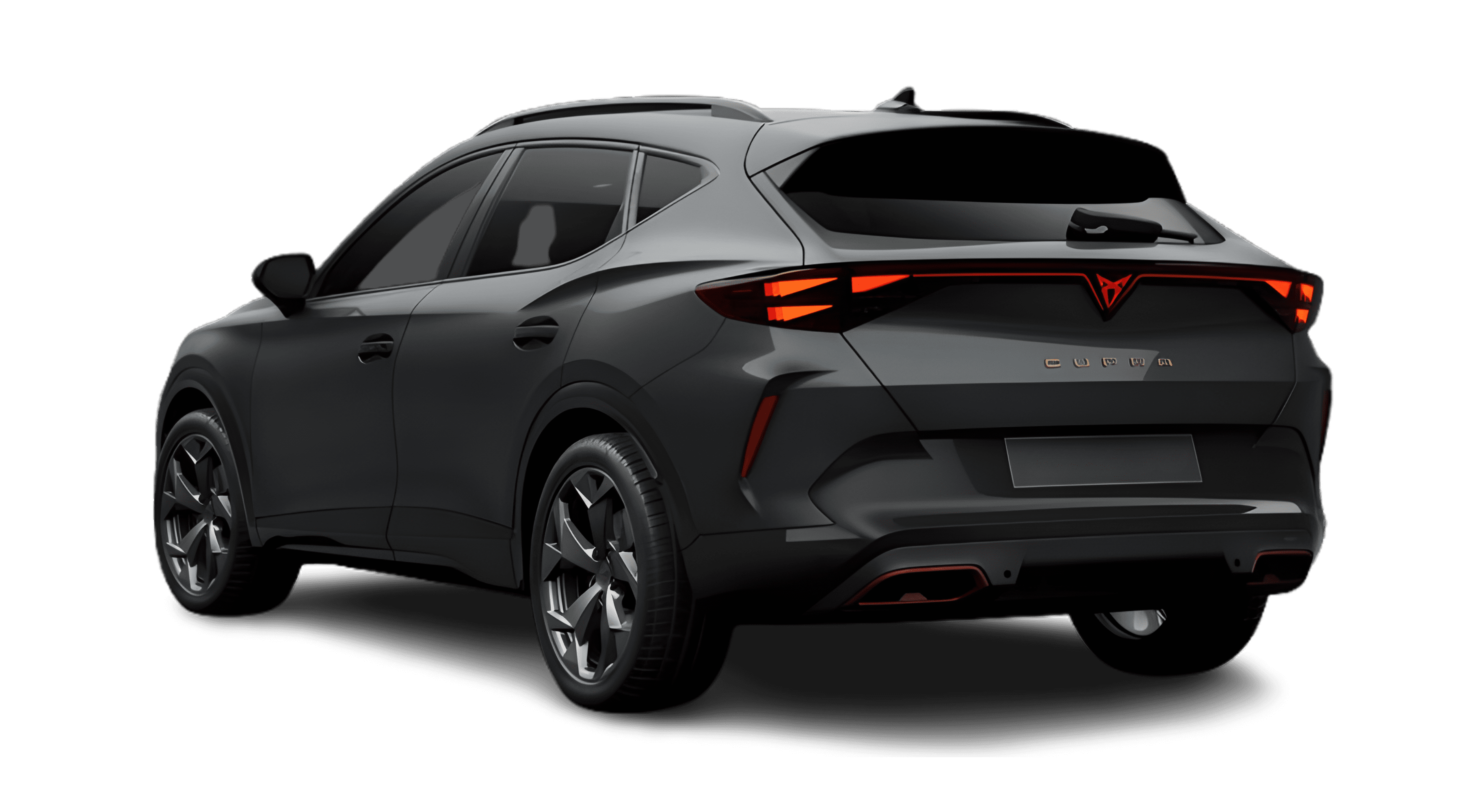 Schräge Heckansicht eines CUPRA Formentor, freigestellt