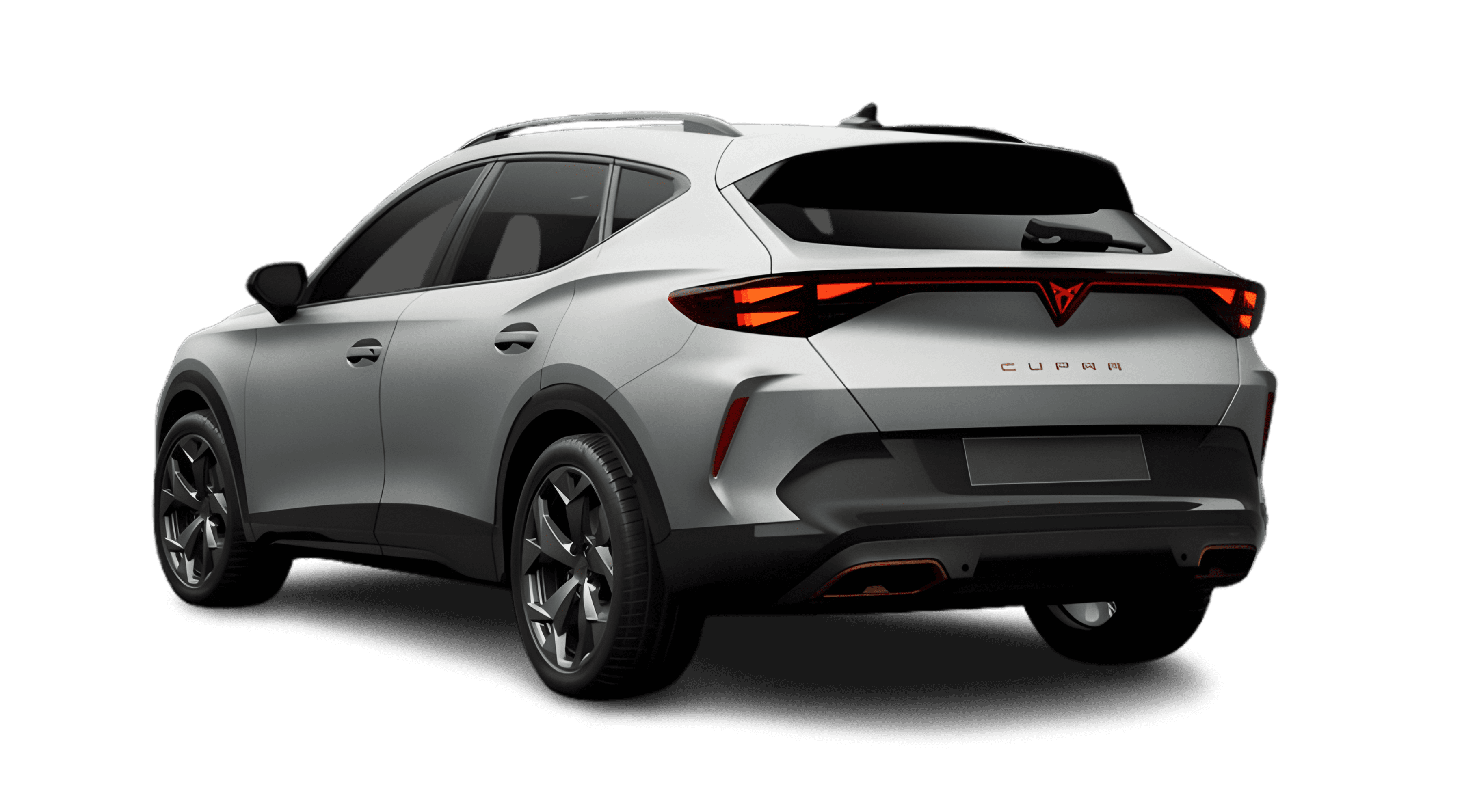 Schräge Heckansicht eines CUPRA Formentor, freigestellt