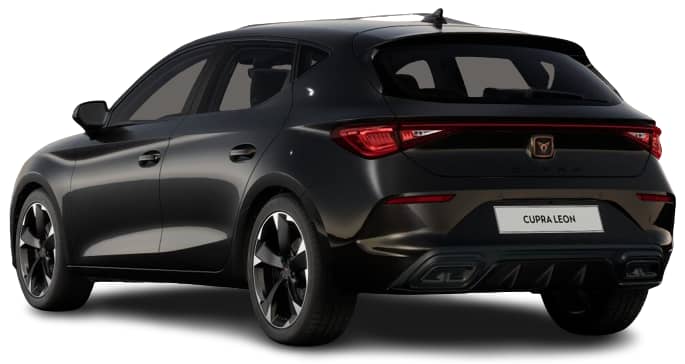 Schräge Heckansicht eines CUPRA Leon, freigestellt