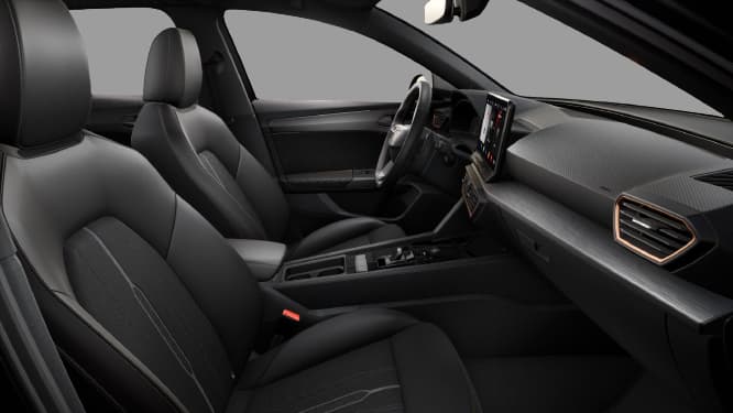 Ansicht der Frontsitze eines CUPRA Leon