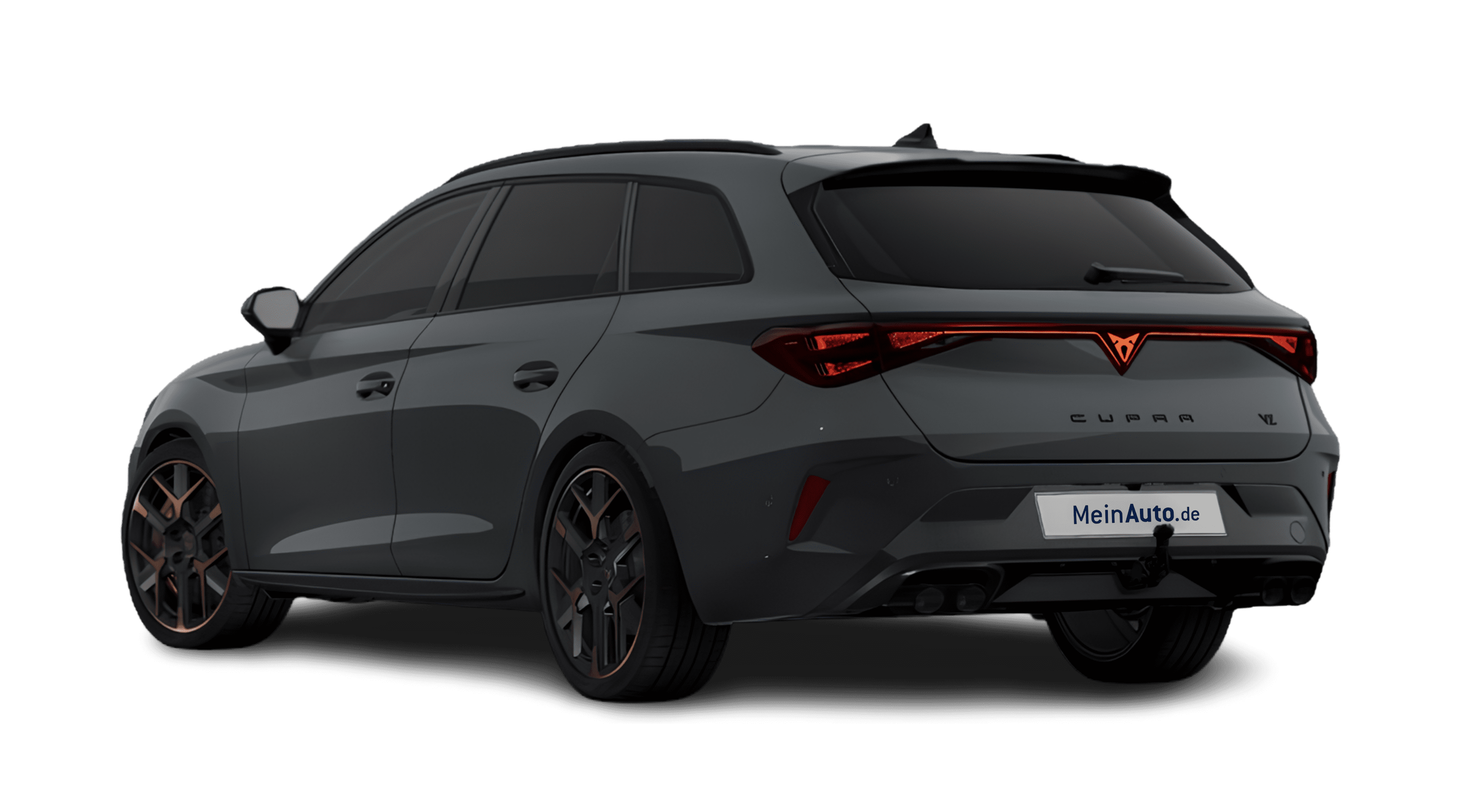 Schräge Heckansicht eines CUPRA Leon, freigestellt
