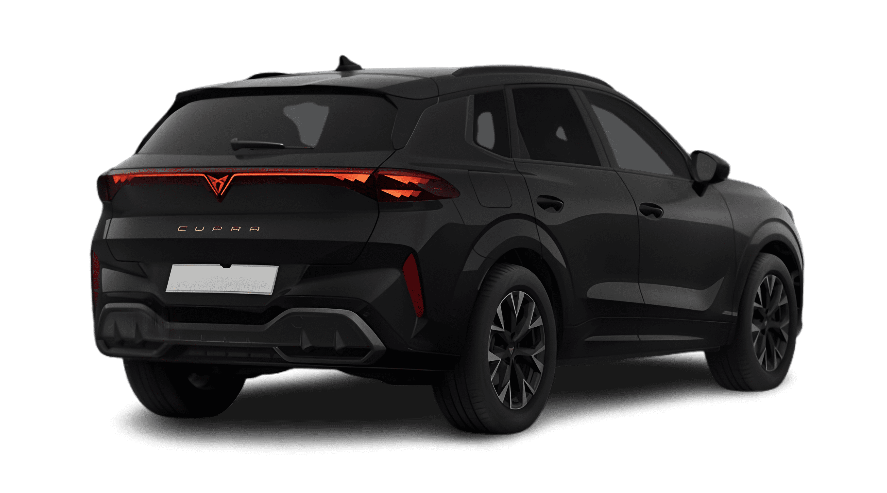 Schräge Heckansicht eines CUPRA Terramar, freigestellt