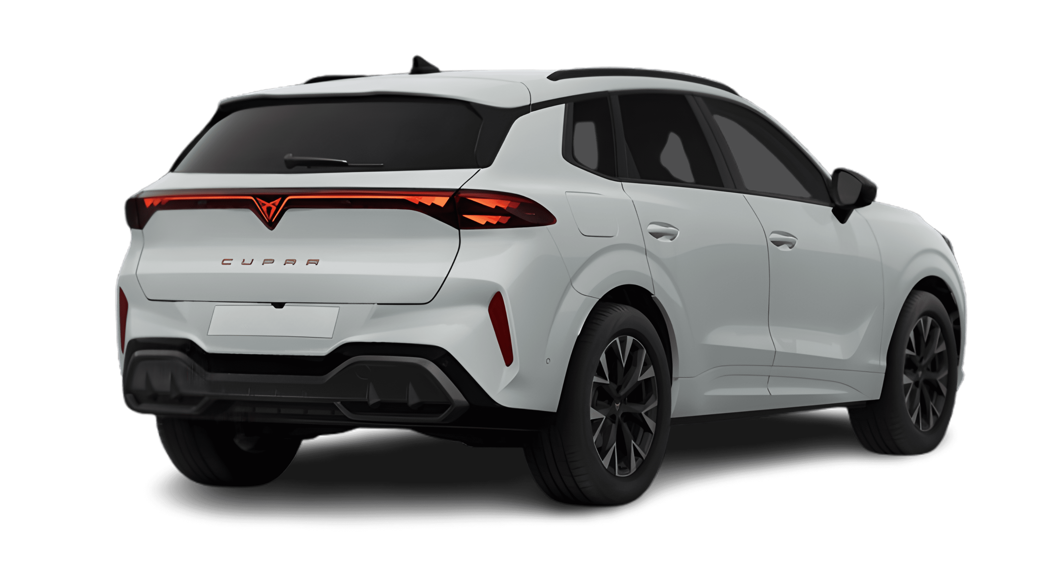 Schräge Heckansicht eines CUPRA Terramar, freigestellt