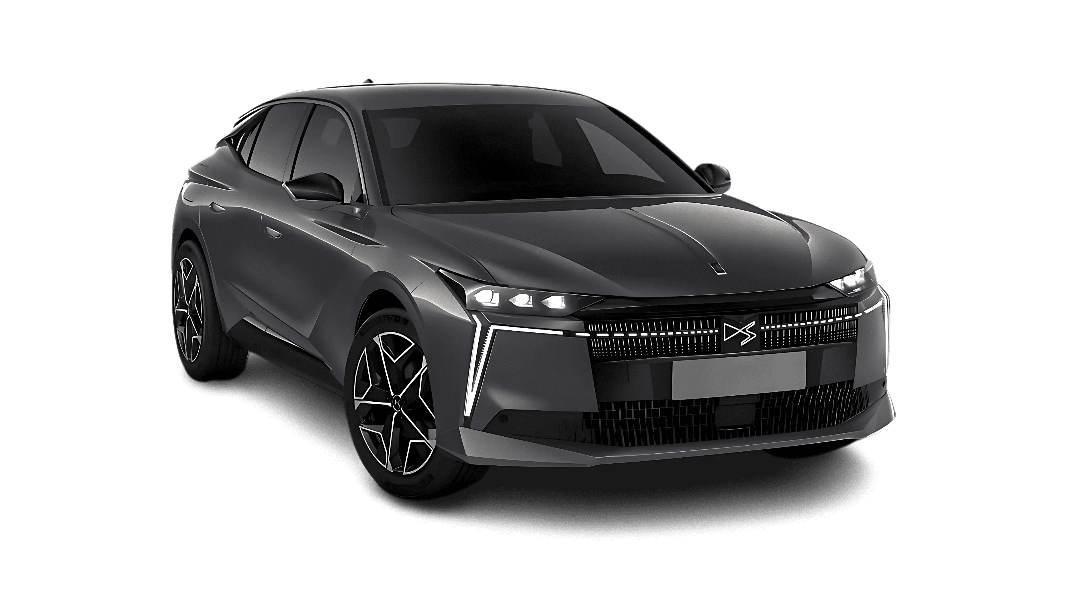 Schräge Frontansicht eines DS Automobiles Nº 4, freigestellt