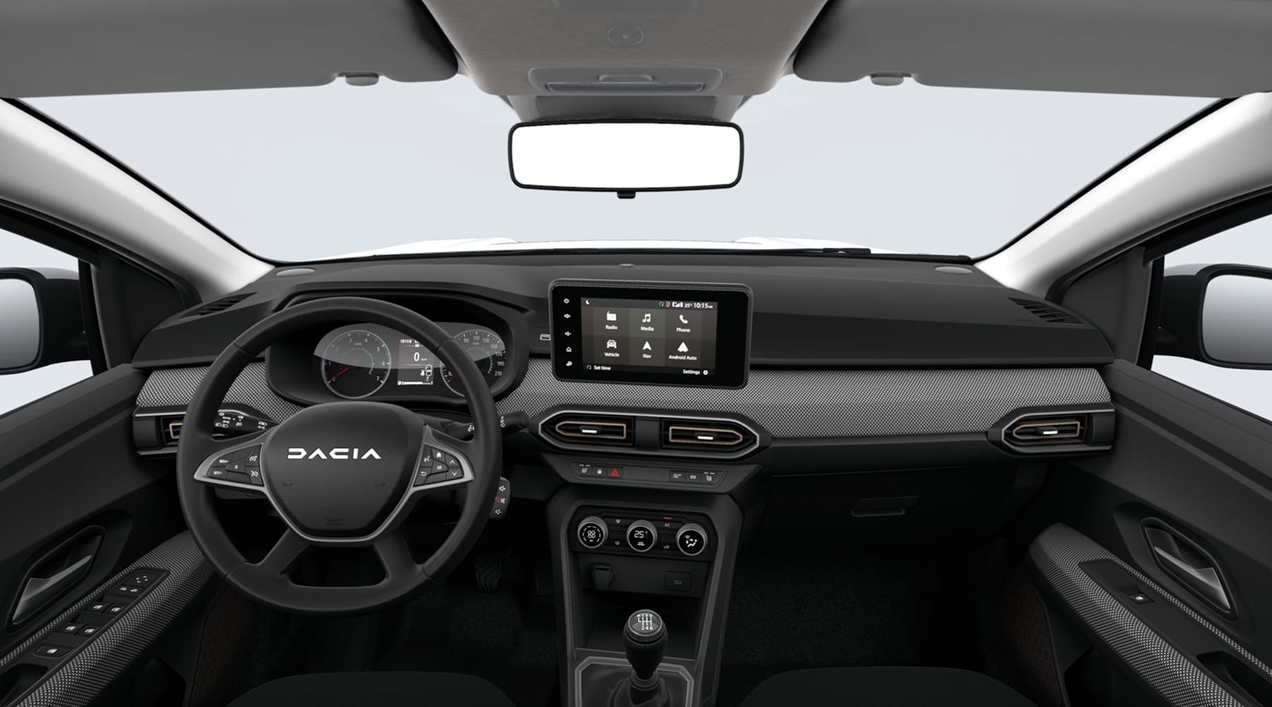 Ansicht des Armaturenbretts eines Dacia Sandero
