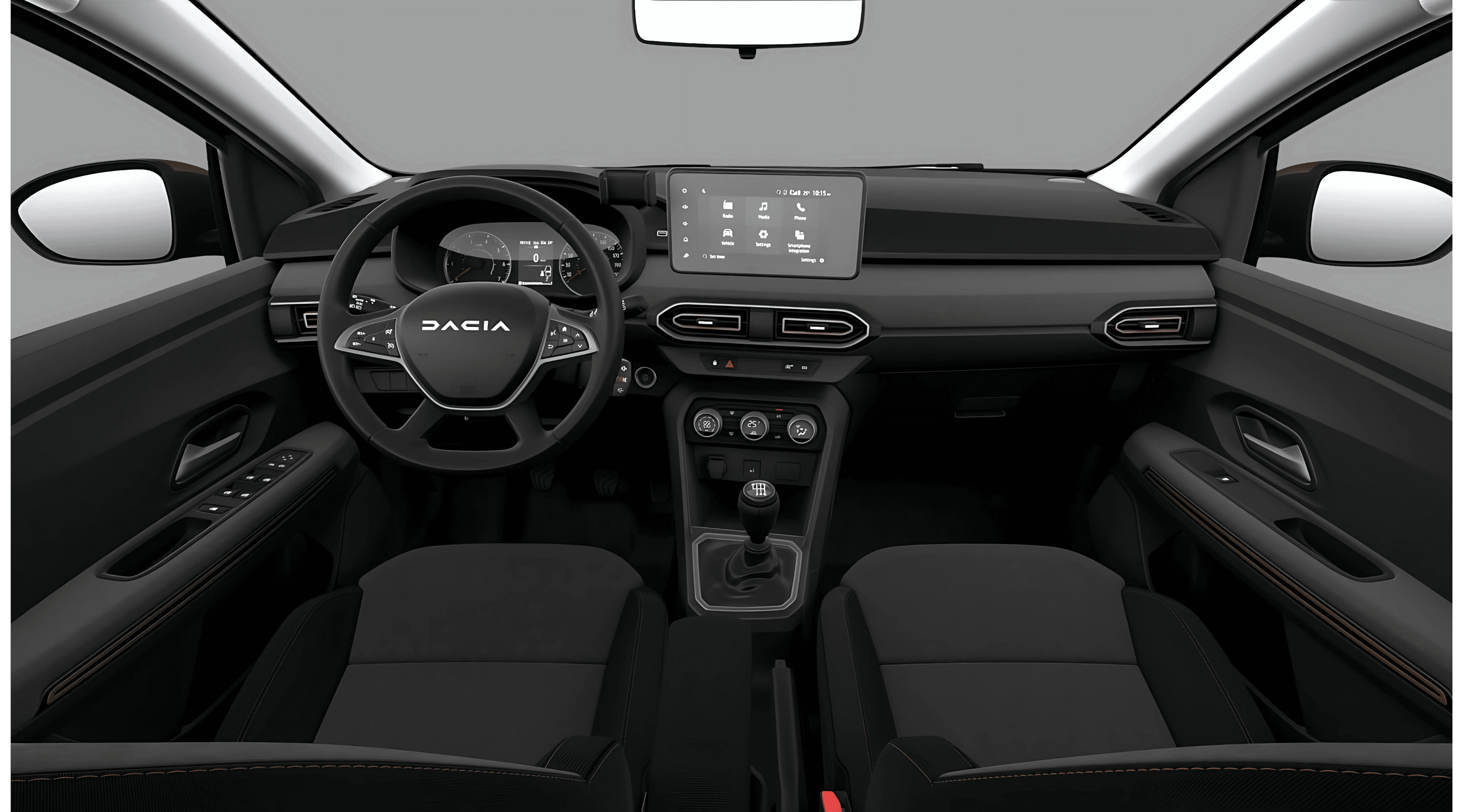 Ansicht des Armaturenbretts eines Dacia Jogger