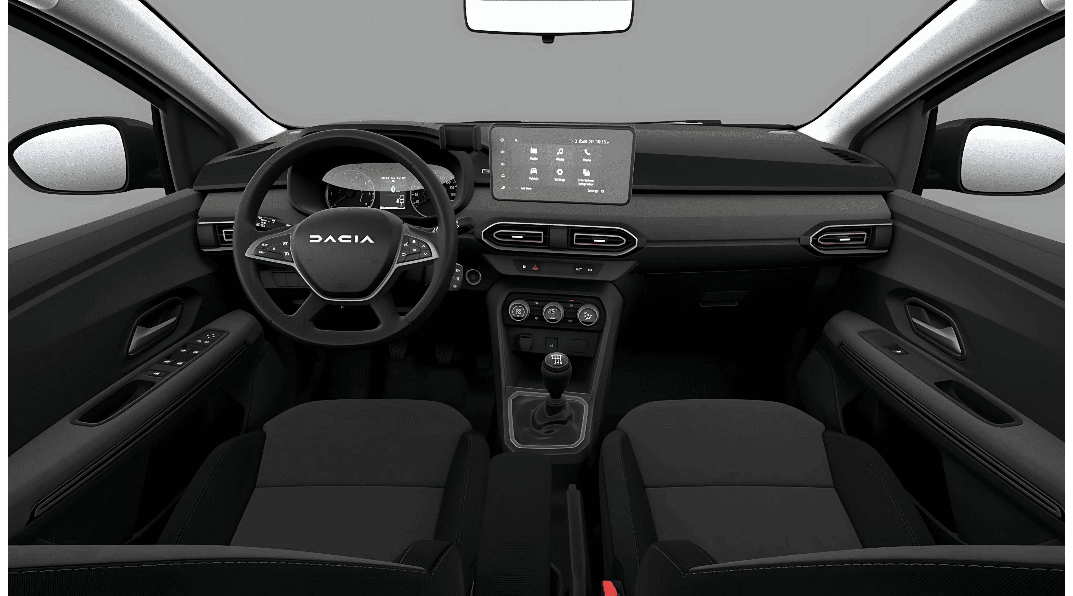 Ansicht des Armaturenbretts eines Dacia Jogger