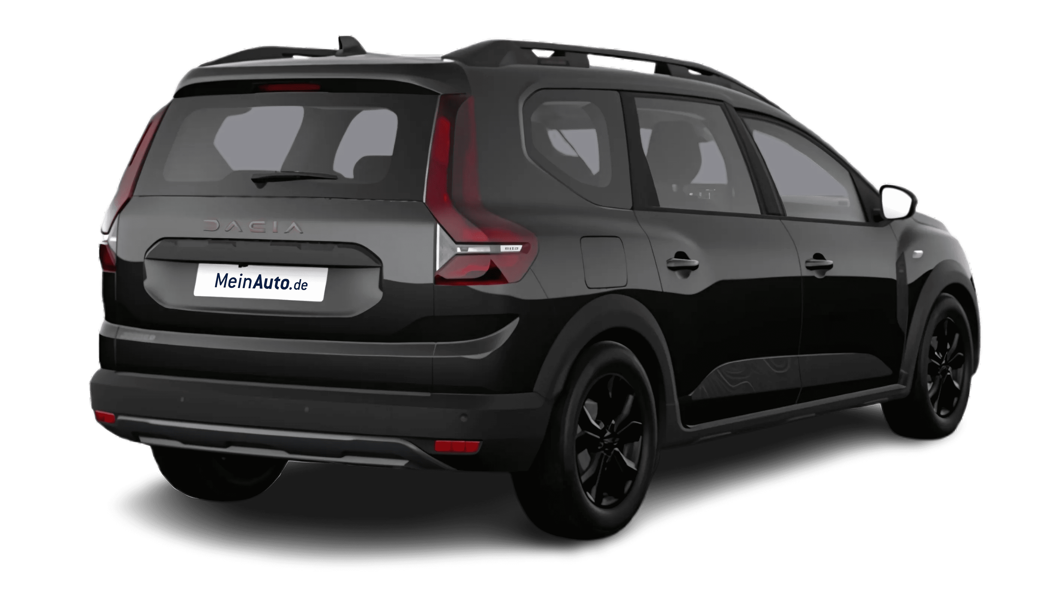 Schräge Heckansicht auf einen Dacia Jogger, freigestellt