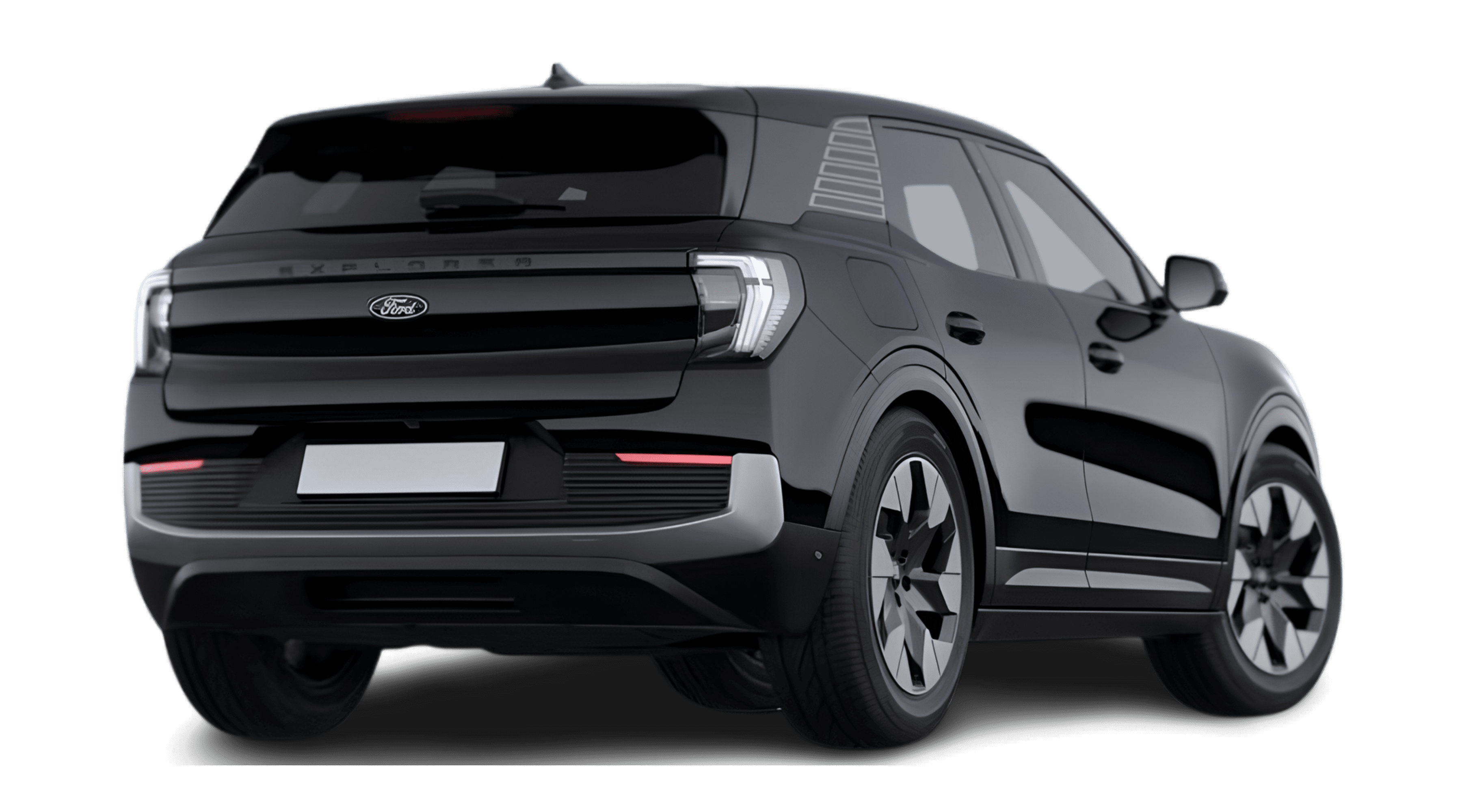 Schräge Heckansicht eines Ford Explorer, freigestellt
