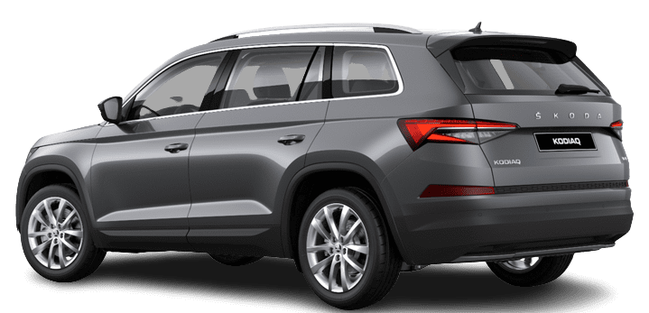 Schräge Heckansicht auf einen Skoda Kodiaq, freigestellt