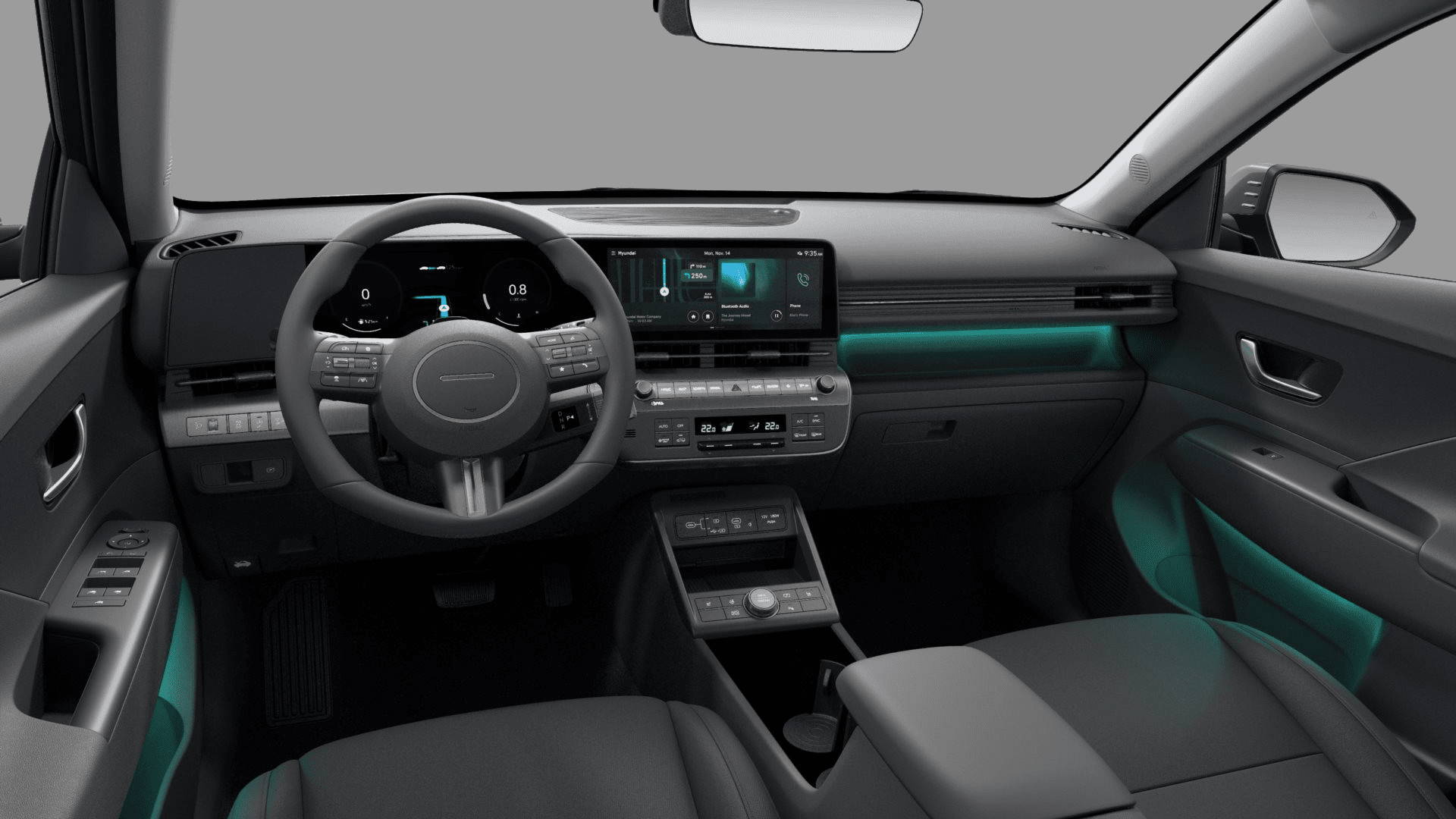 Ansicht des Armaturenbretts eines Hyundai Kona