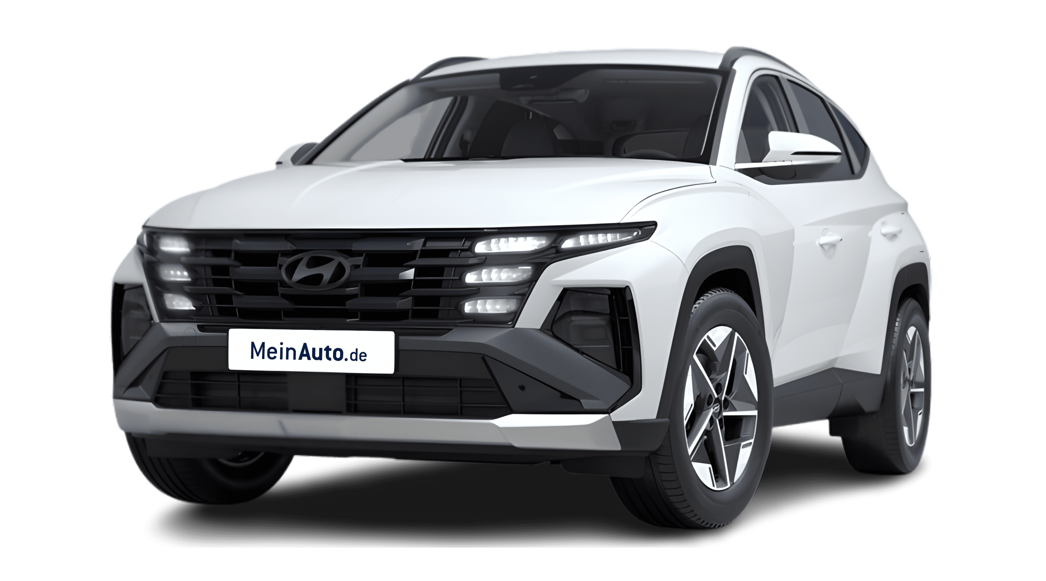 Schräge Frontansicht eines Hyundai Tucson, freigestellt