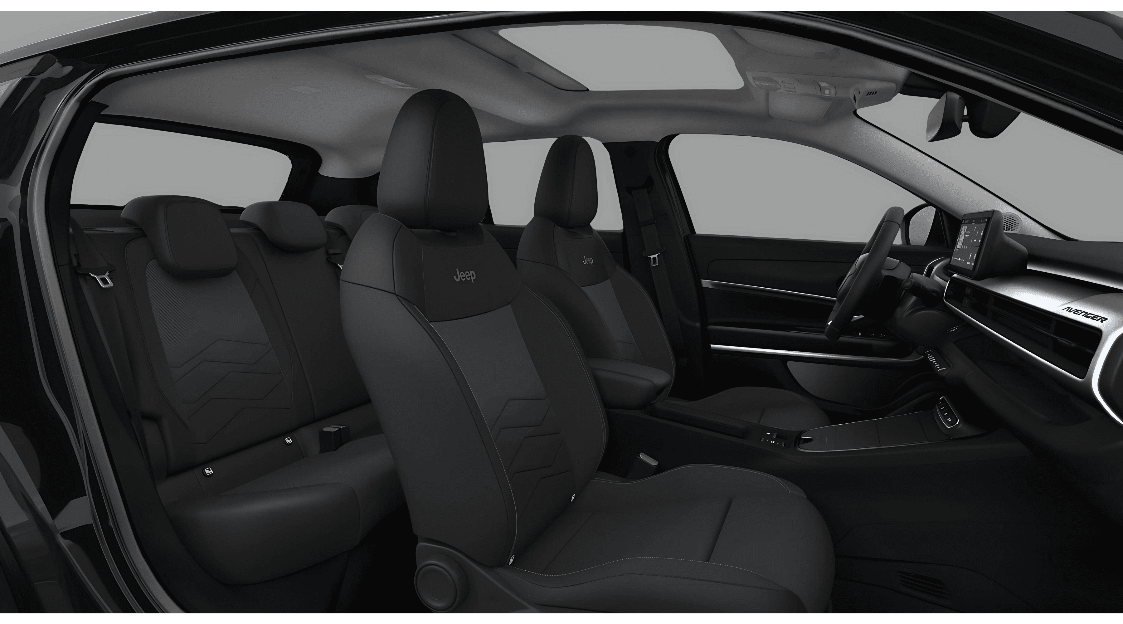 Ansicht der Rücksitze eines Jeep Avenger