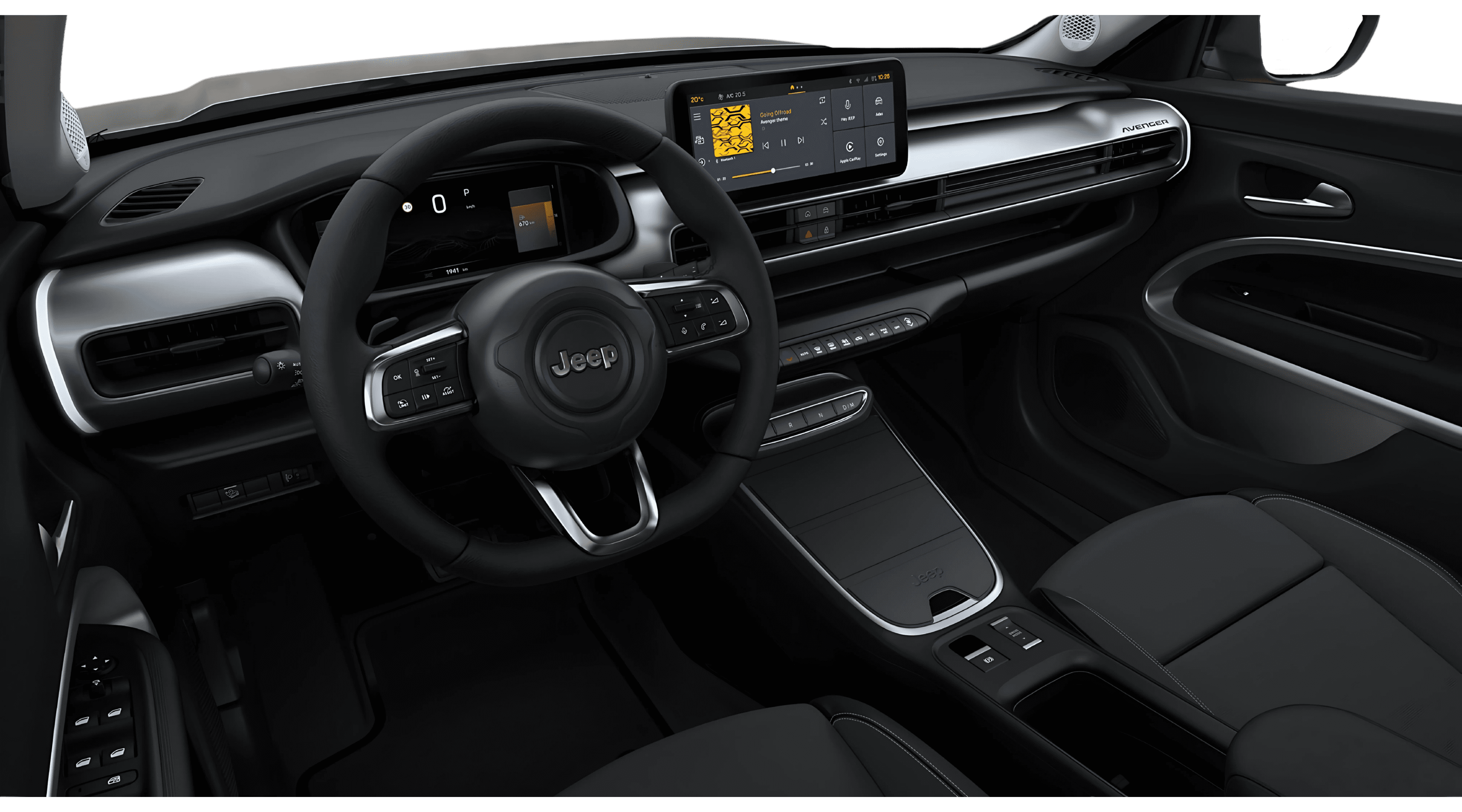 Ansicht des Armaturenbretts eines Jeep Avenger