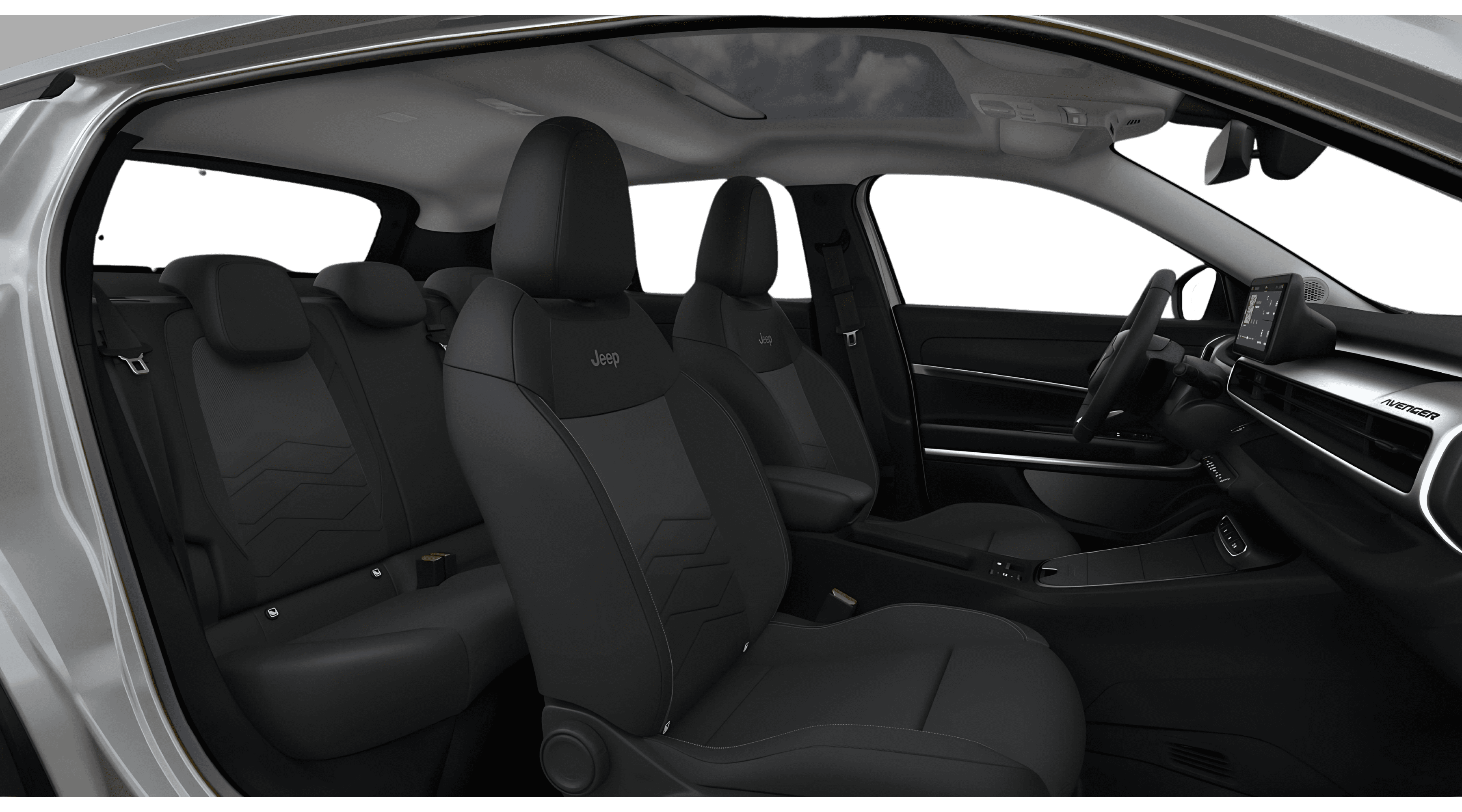 Ansicht der Rücksitze eines Jeep Avenger