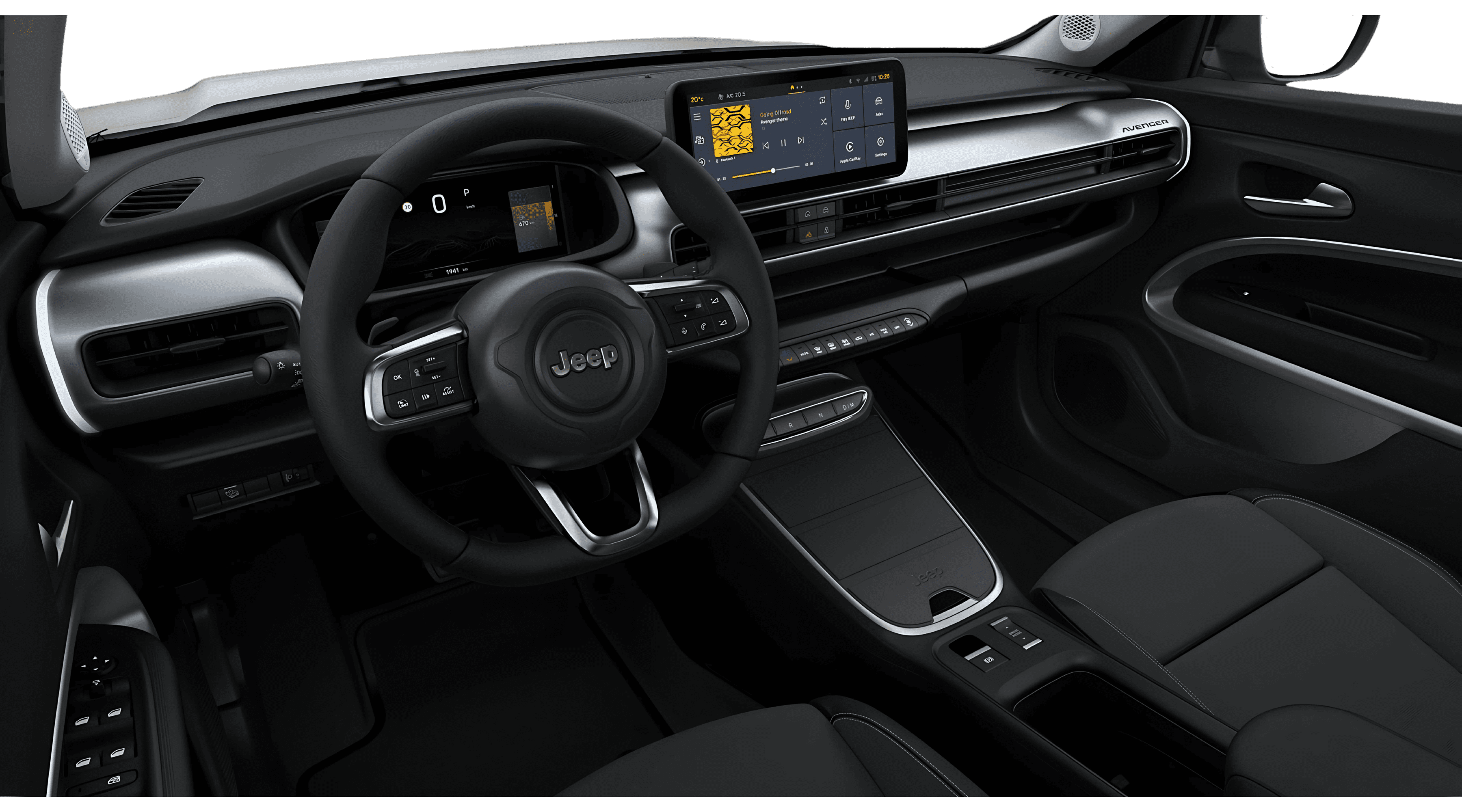 Ansicht des Armaturenbretts eines Jeep Avenger