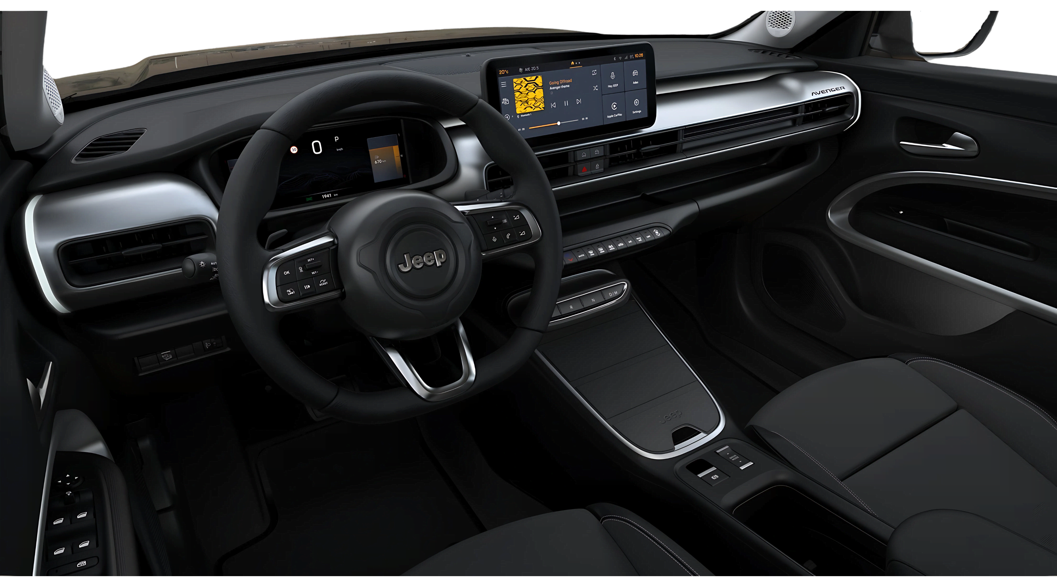 Ansicht des Armaturenbretts eines Jeep Avenger