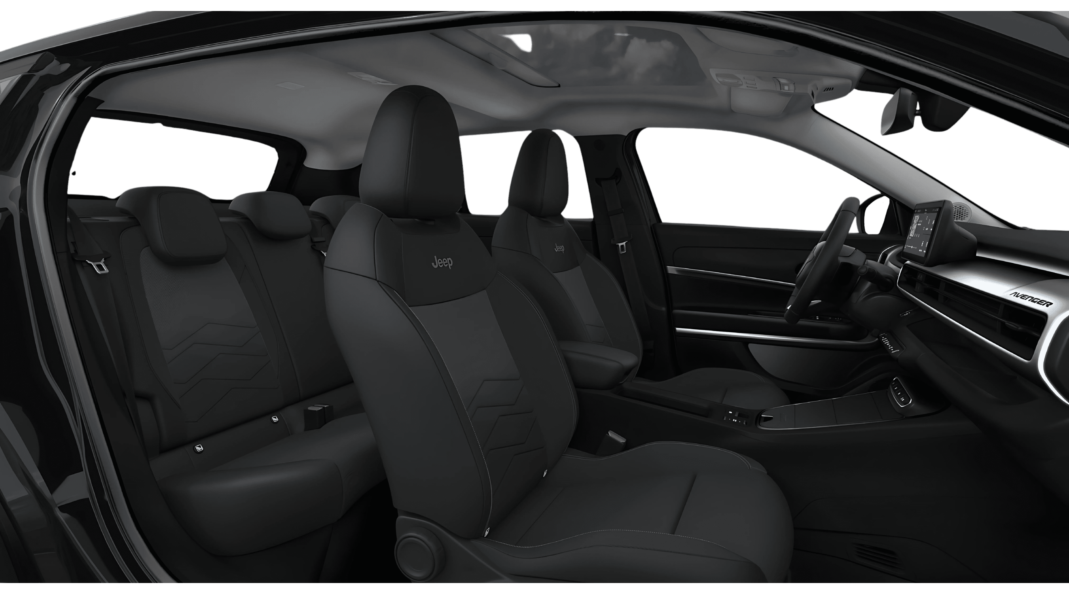 Ansicht der Rücksitze eines Jeep Avenger